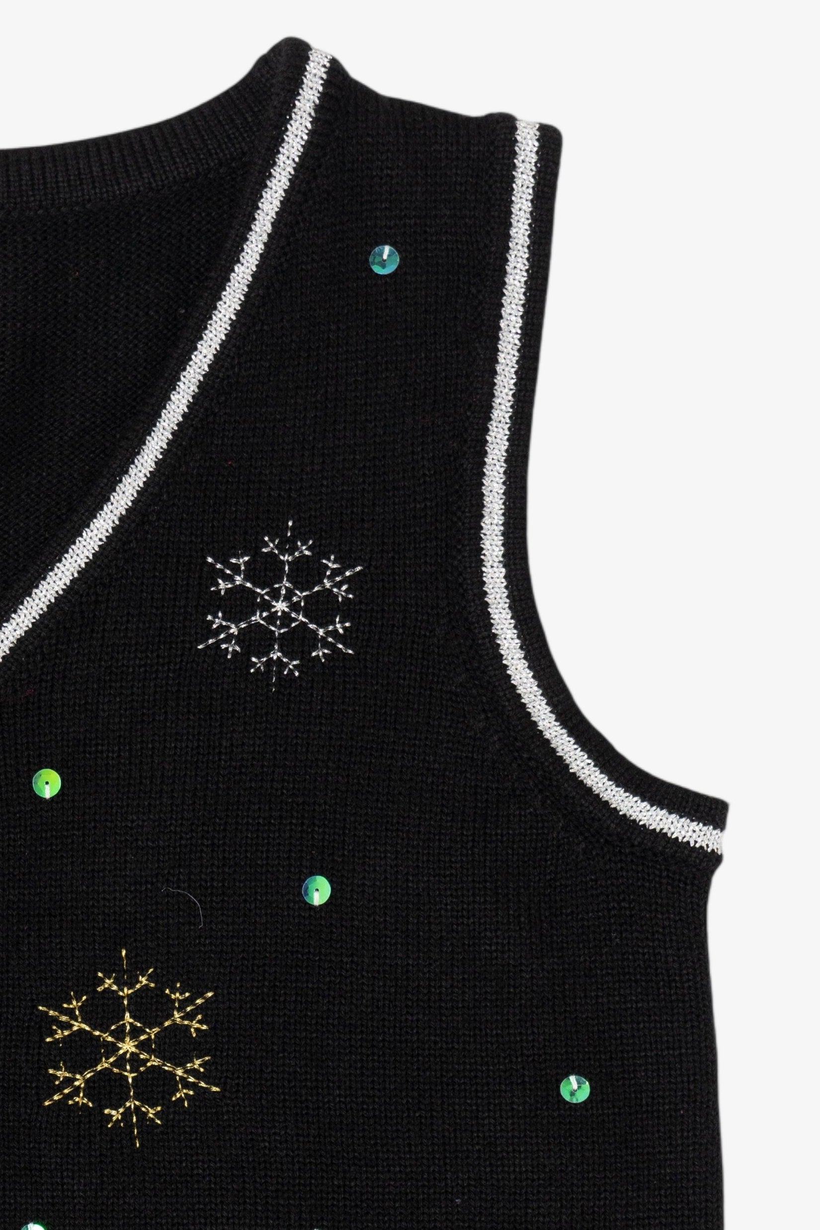 Vintage Black White Stag Reindeer Ugly Christmas Vest (2000s)