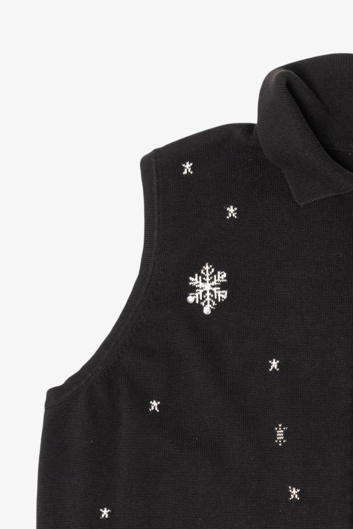 Vintage Black Allison Daley Snowflakes Ugly Christmas Vest (2000s)