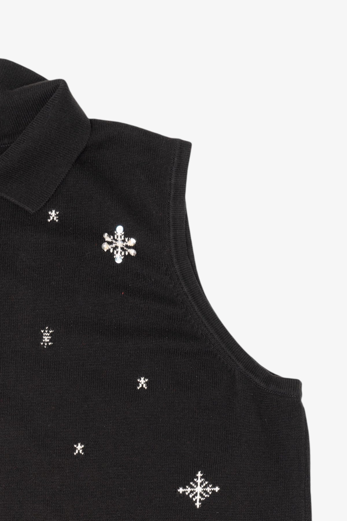 Vintage Black Allison Daley Snowflakes Ugly Christmas Vest (2000s)