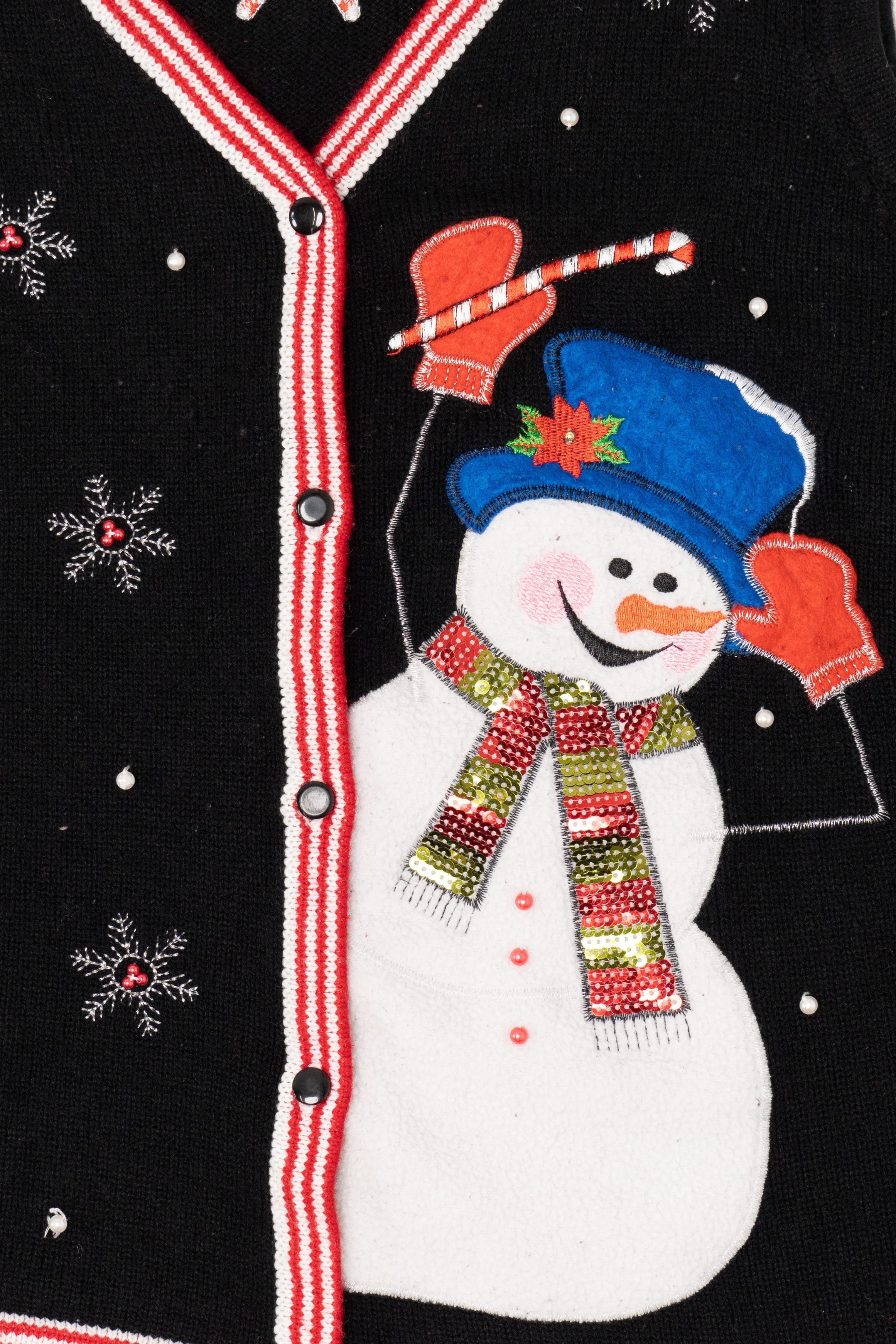 Vintage Black Snowmen Ugly Christmas Vest (2000s)