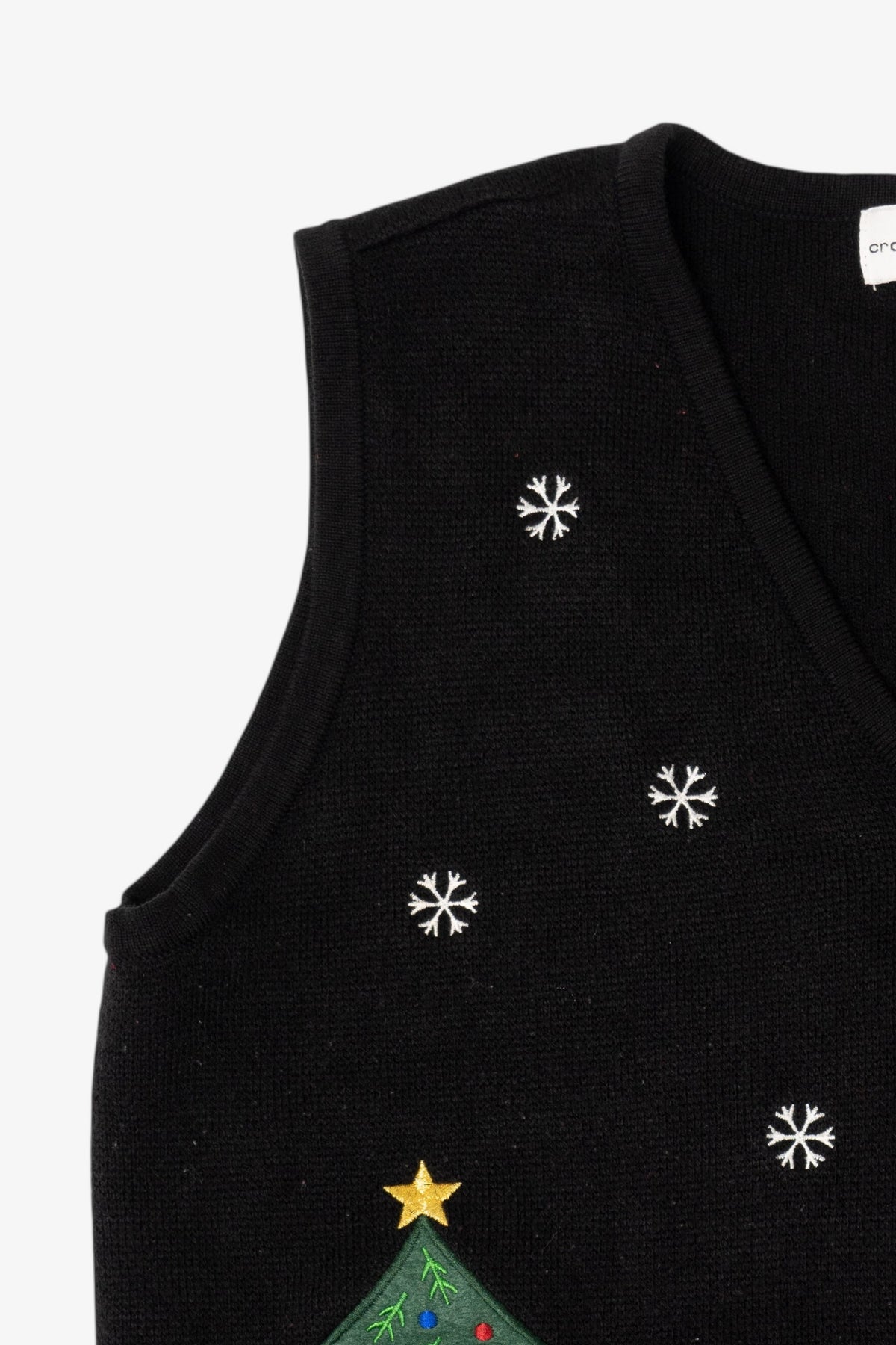 Vintage Black Croft & Barrow Snowmen Ugly Christmas Vest (2000s)