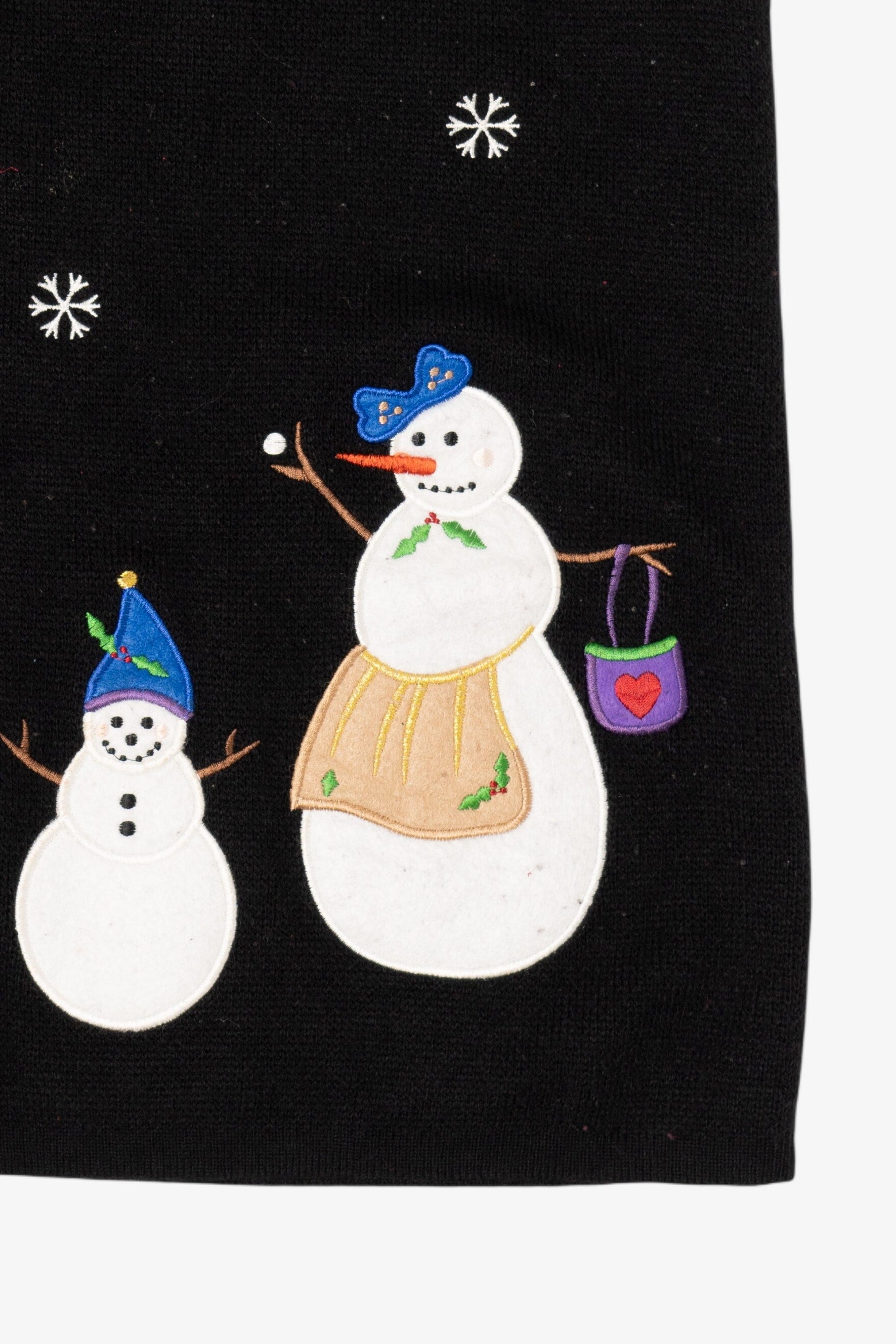 Vintage Black Croft & Barrow Snowmen Ugly Christmas Vest (2000s)