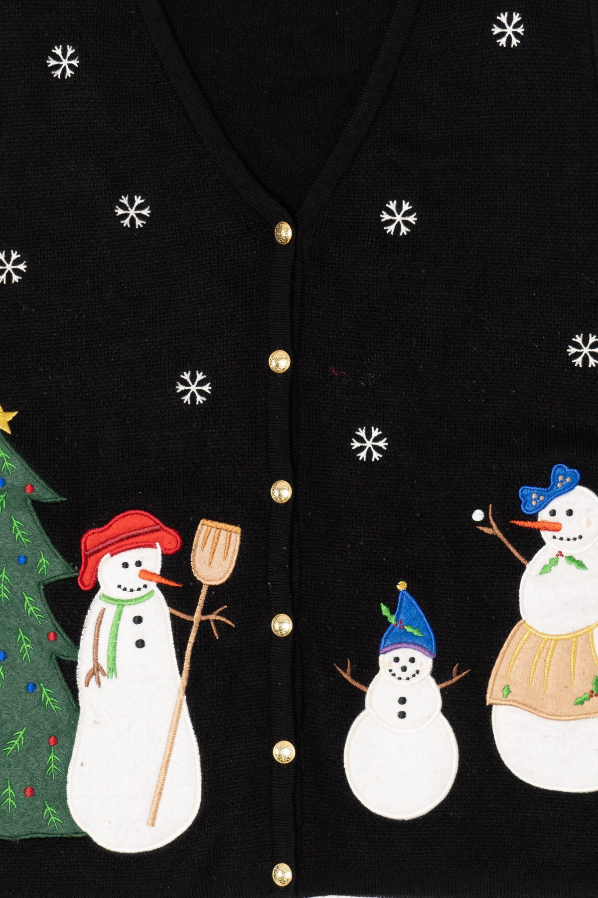 Vintage Black Croft & Barrow Snowmen Ugly Christmas Vest (2000s)