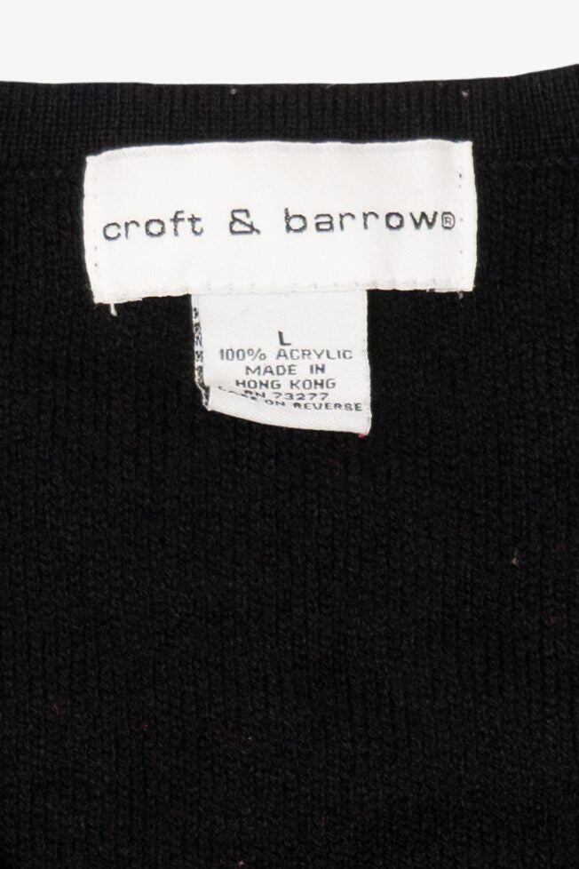 Vintage Black Croft & Barrow Snowmen Ugly Christmas Vest (2000s)