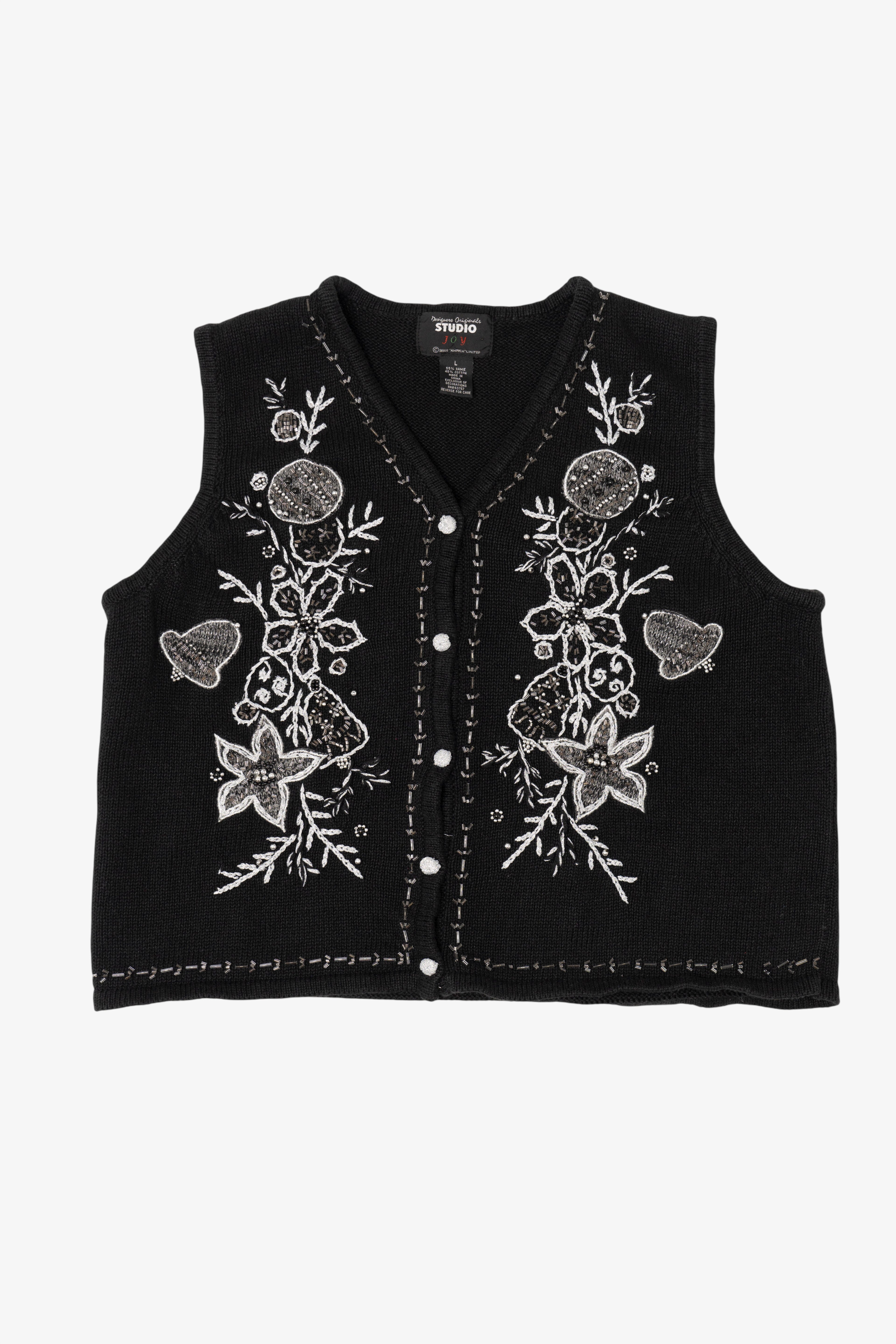 Vintage Black Studio Joy Ugly Christmas Vest (1990s)
