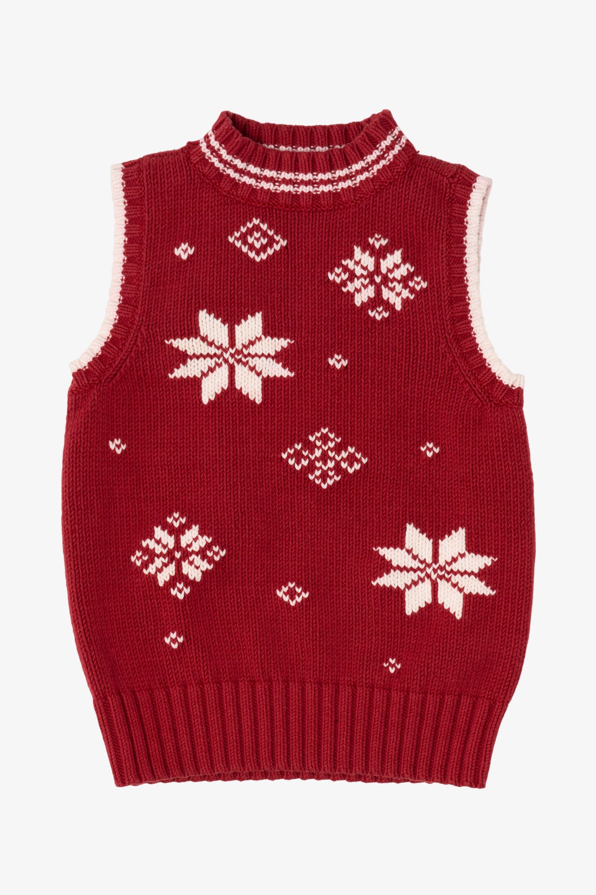Vintage Red Tommy Hilfiger Snowflakes Ugly Christmas Vest (2000s)