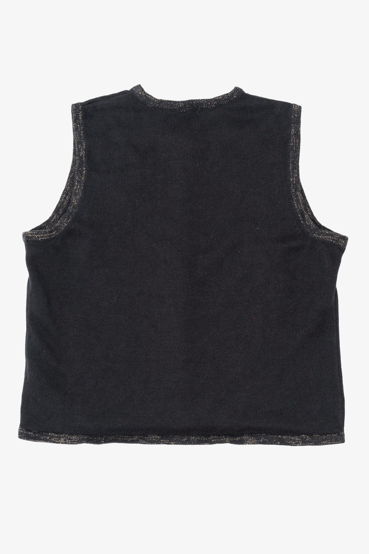 Vintage Black Merry & Bright Flowers Ugly Christmas Vest (2000s)