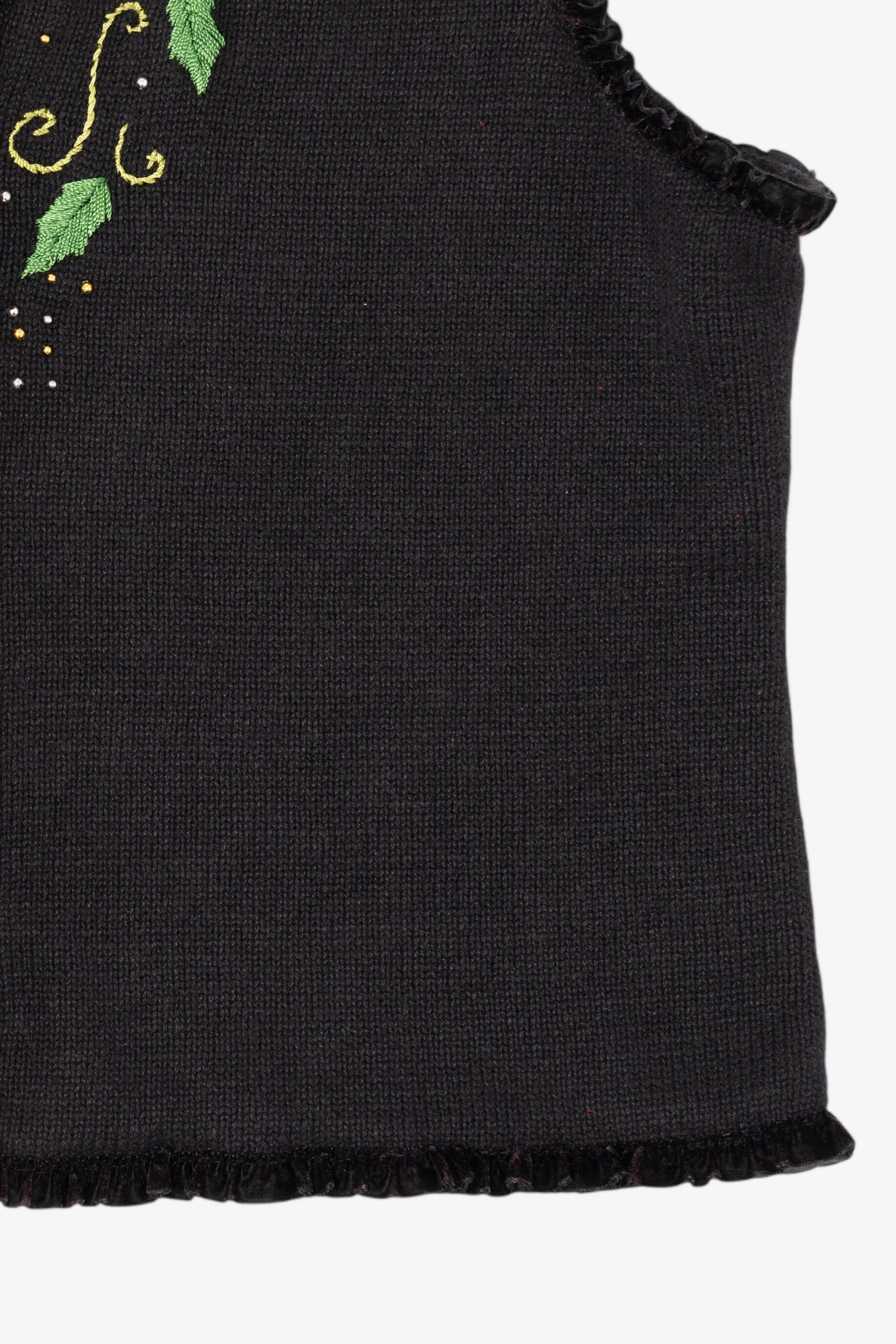 Vintage Black Studio Joy Poinsettias Ugly Christmas Vest (1990s)