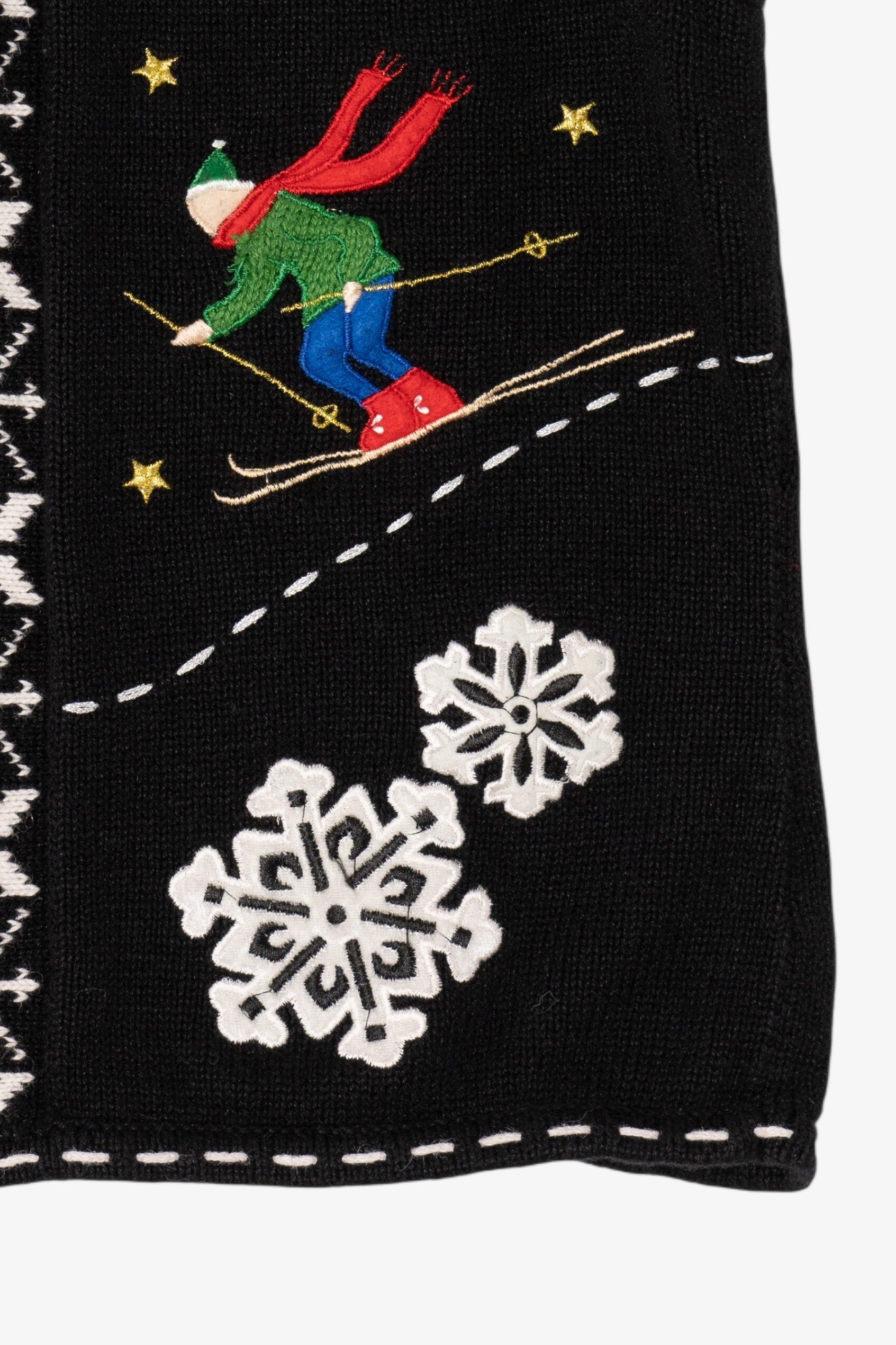 Vintage Black Studio Joy Skiing Ugly Christmas Vest (1990s)