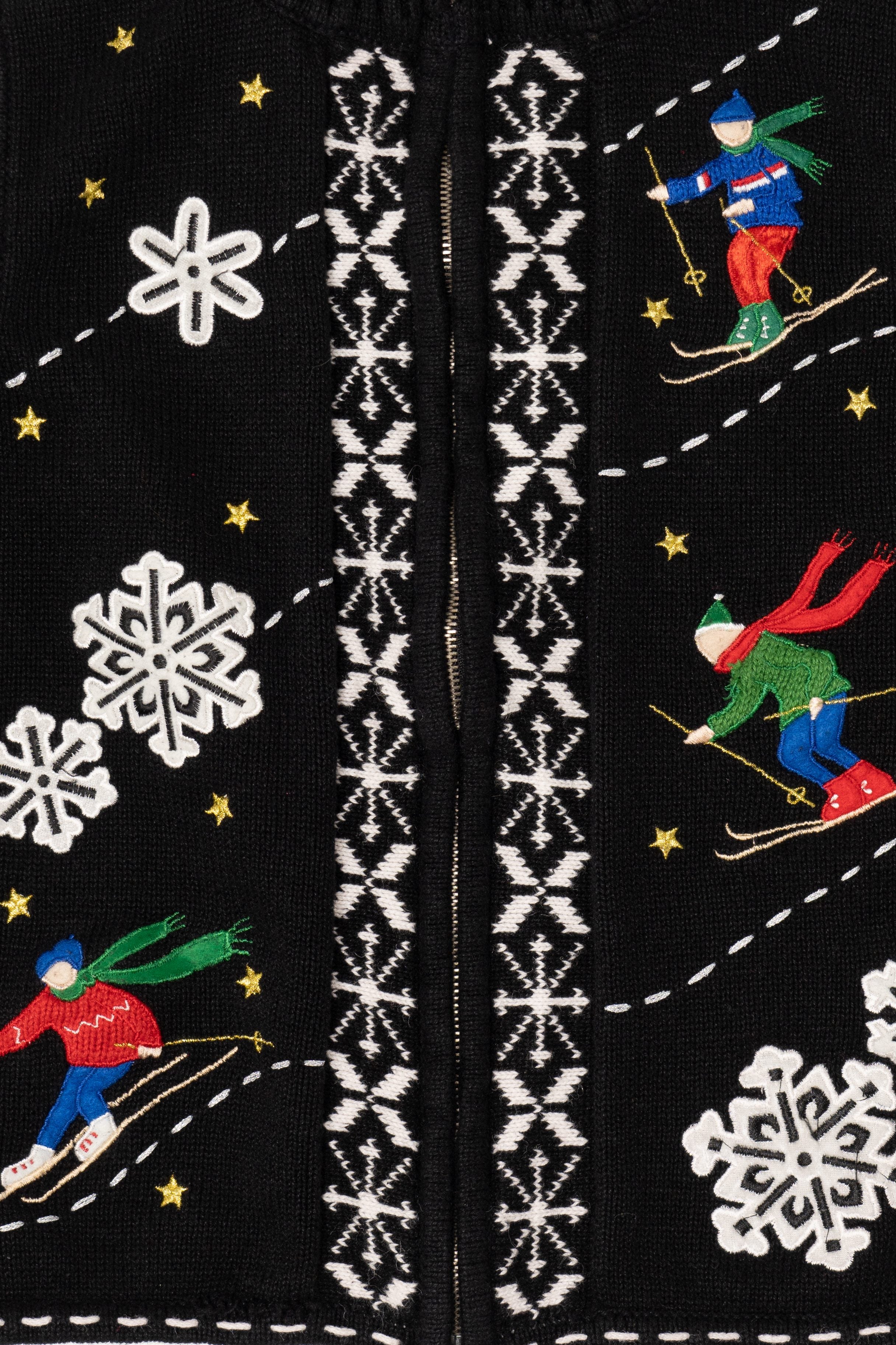 Vintage Black Studio Joy Skiing Ugly Christmas Vest (1990s)