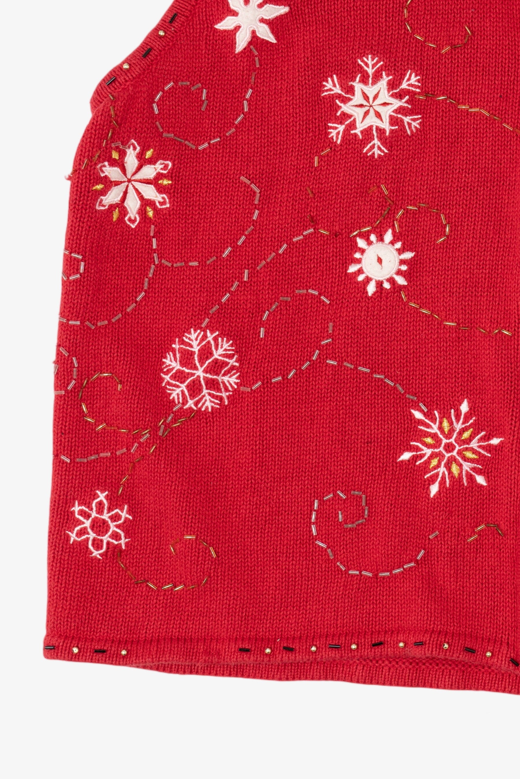 Vintage Red Studio Joy Snowflakes Ugly Christmas Vest (1990s)