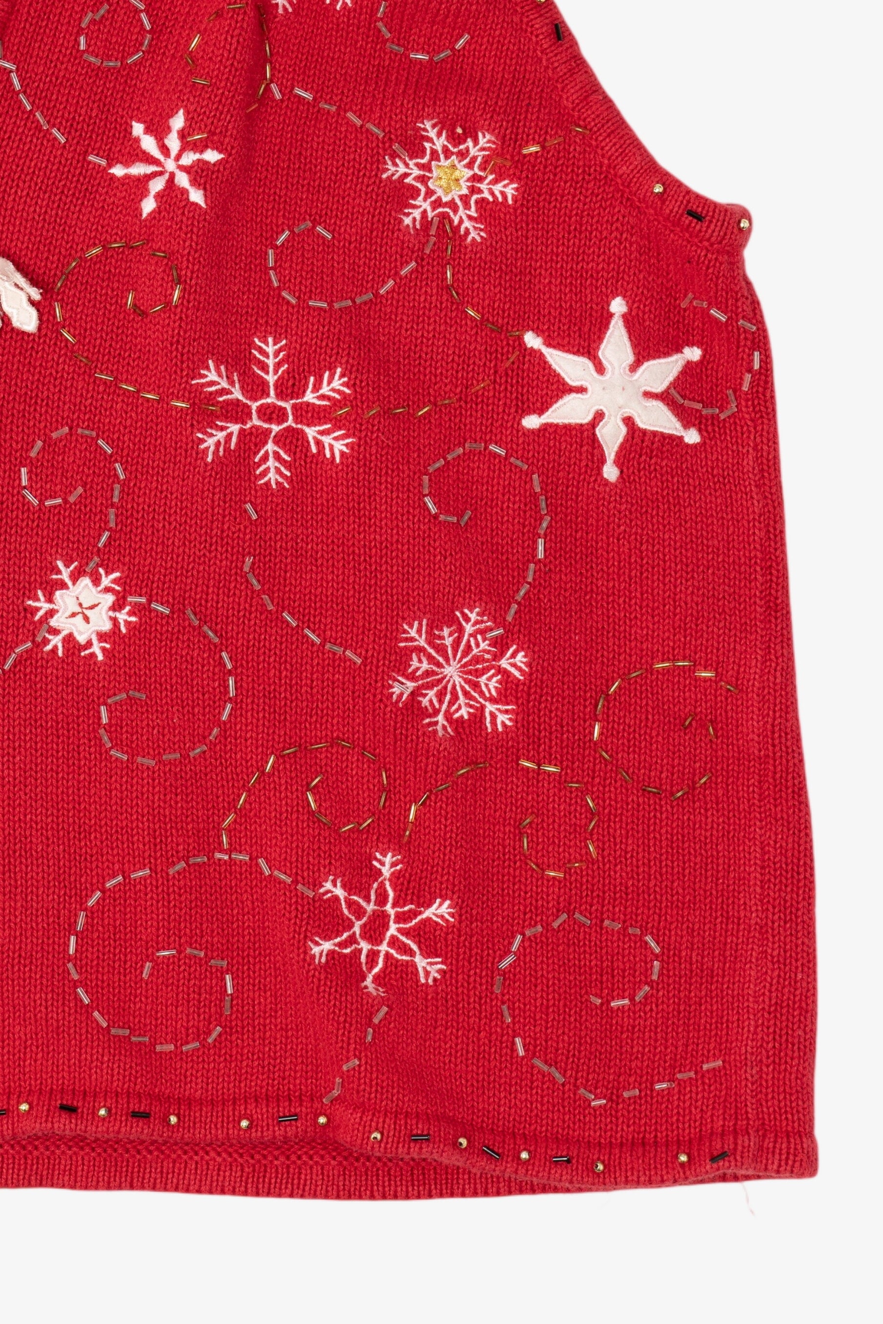 Vintage Red Studio Joy Snowflakes Ugly Christmas Vest (1990s)