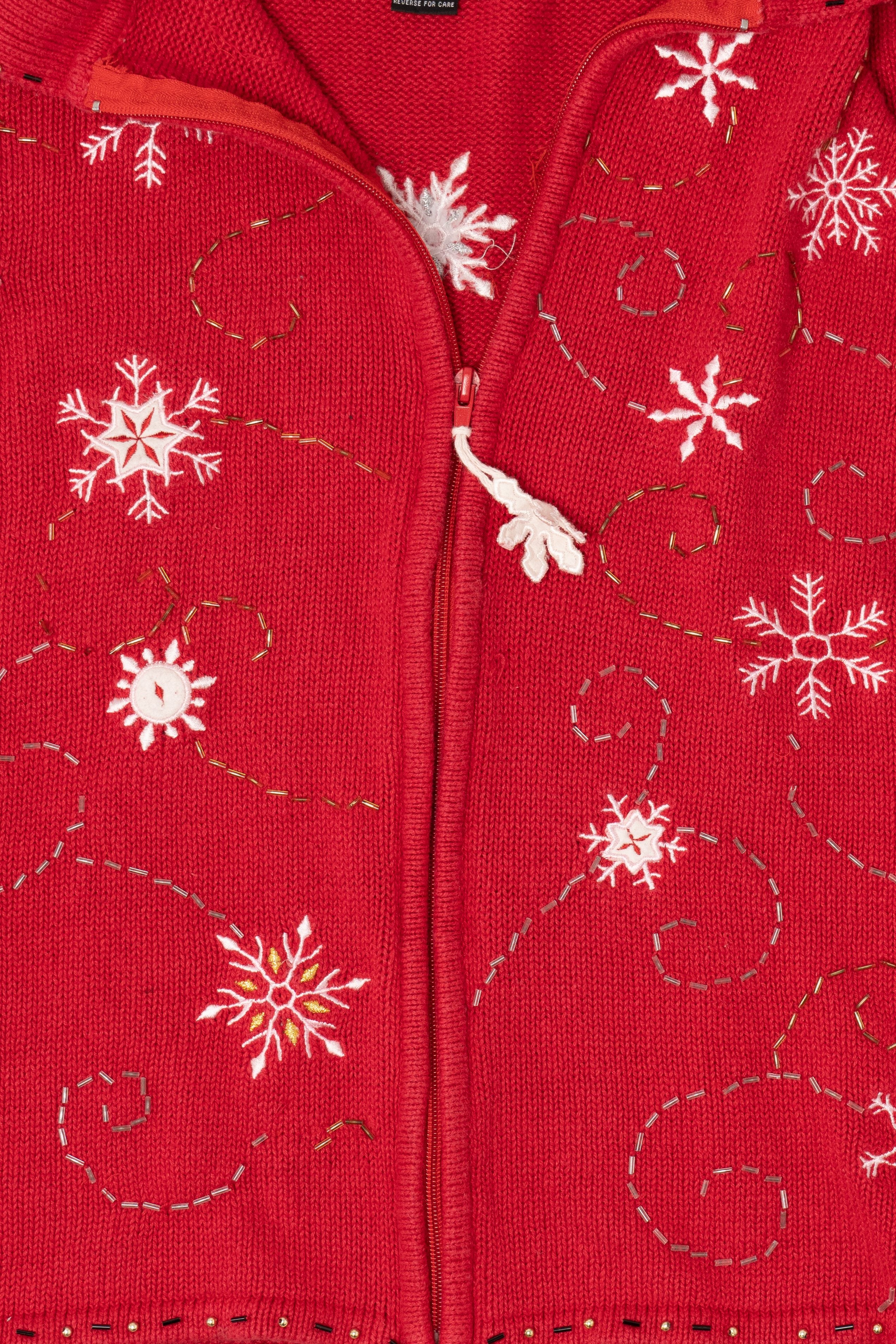 Vintage Red Studio Joy Snowflakes Ugly Christmas Vest (1990s)