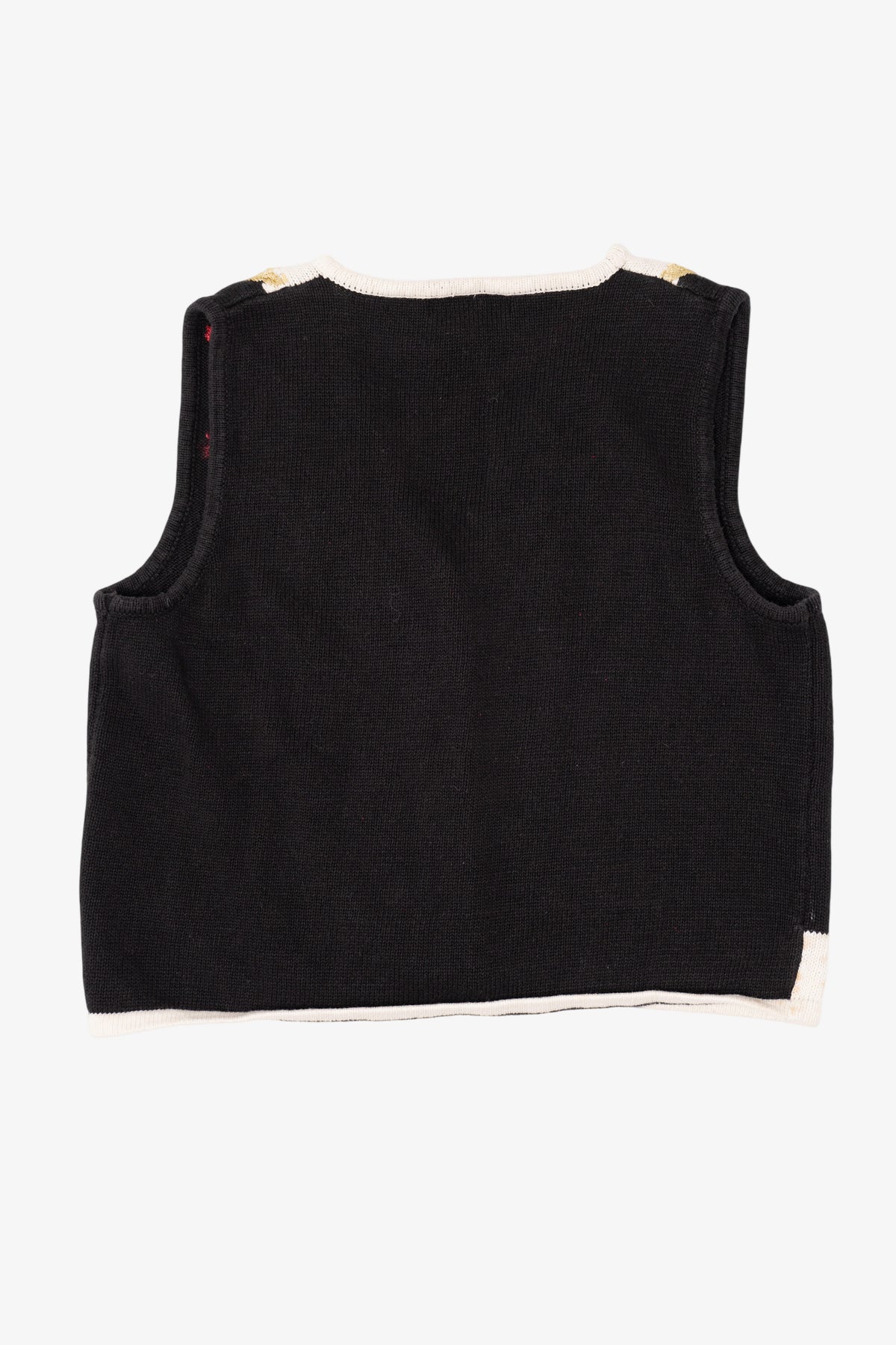 Vintage Black Work in Progress Ugly Christmas Vest (1990s)