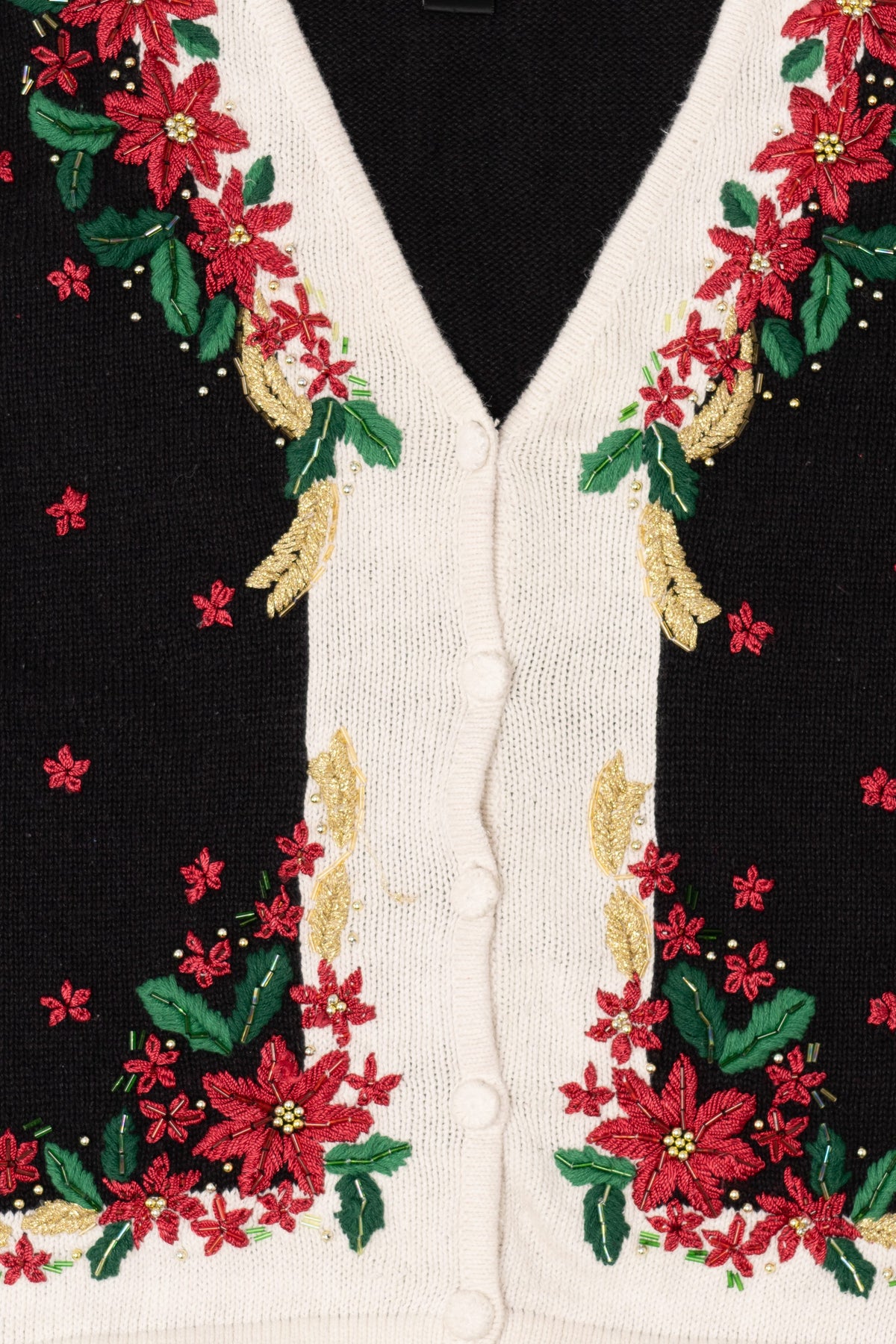 Vintage Black Work in Progress Ugly Christmas Vest (1990s)