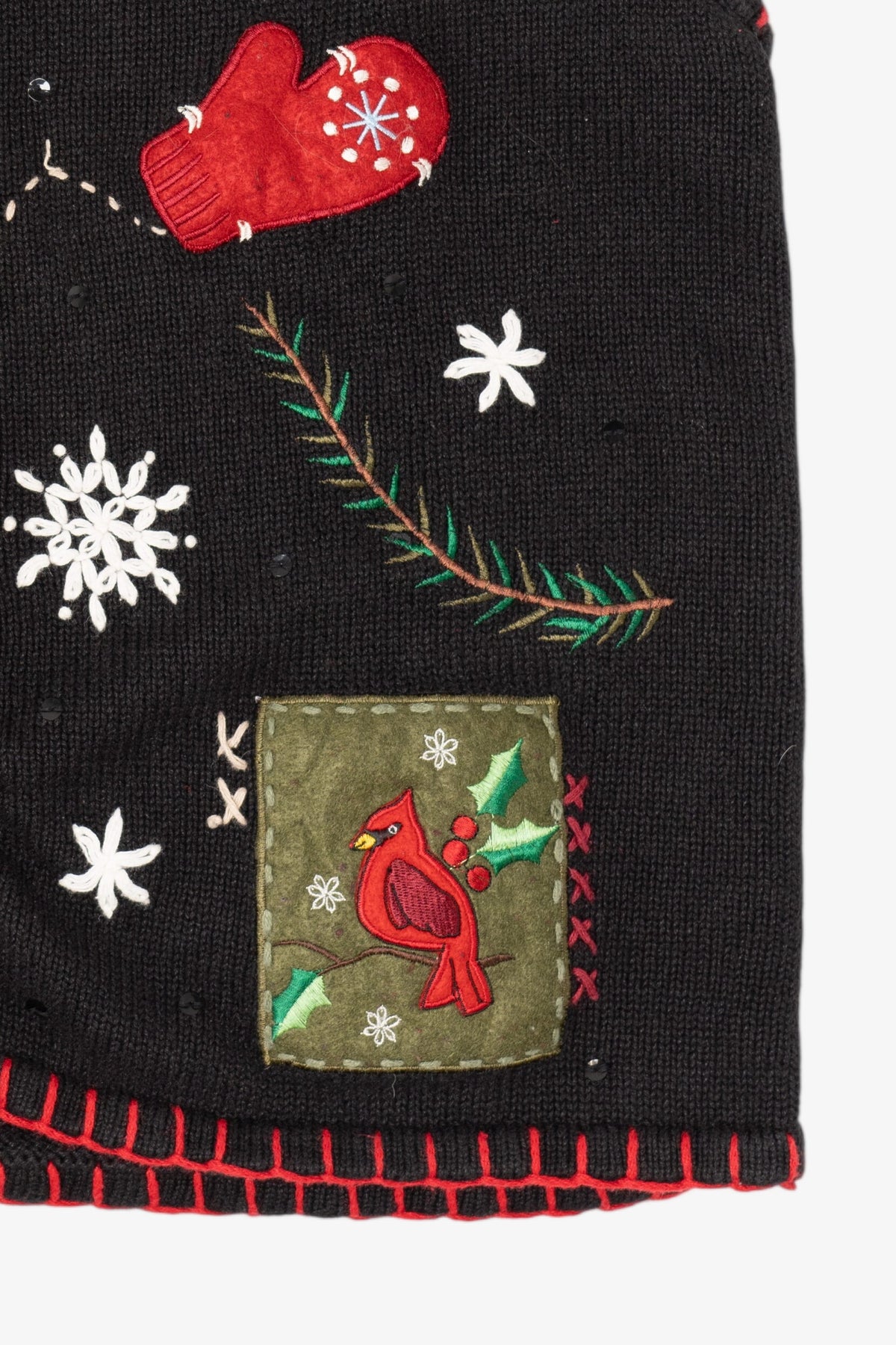 Vintage Black Basic Editions Ugly Christmas Vest (1990s)