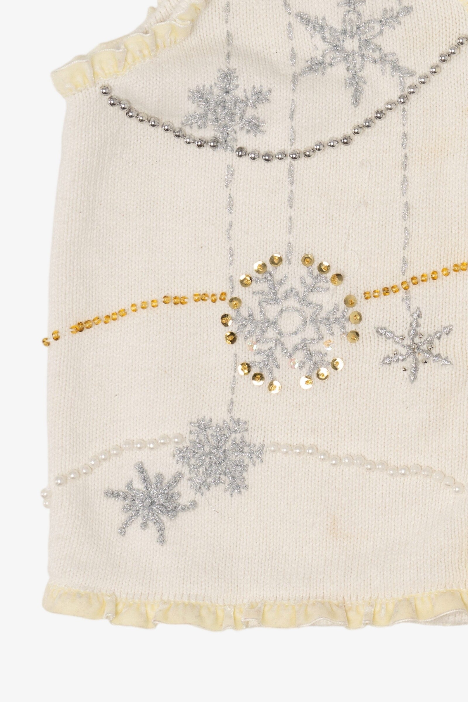Vintage White Studio Joy Snowflakes Ugly Christmas Vest (1990s)