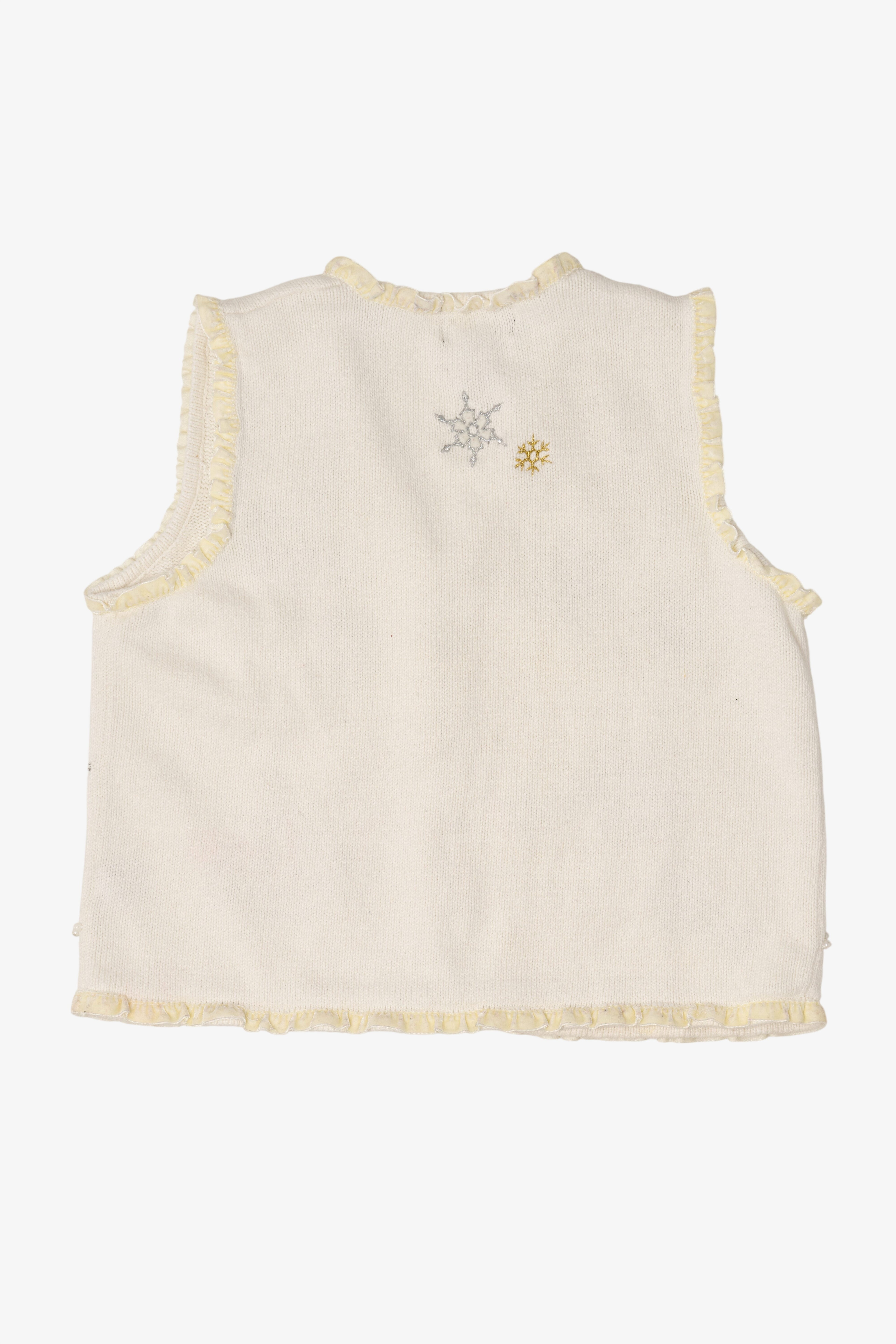 Vintage White Studio Joy Snowflakes Ugly Christmas Vest (1990s)