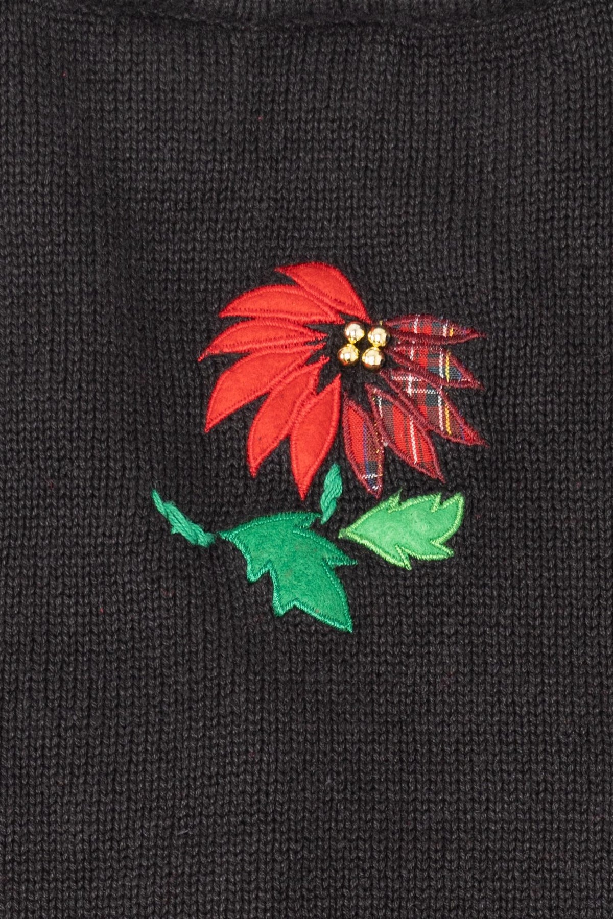 Vintage Black Bobbie Brooks Flowers Ugly Christmas Vest (1990s)