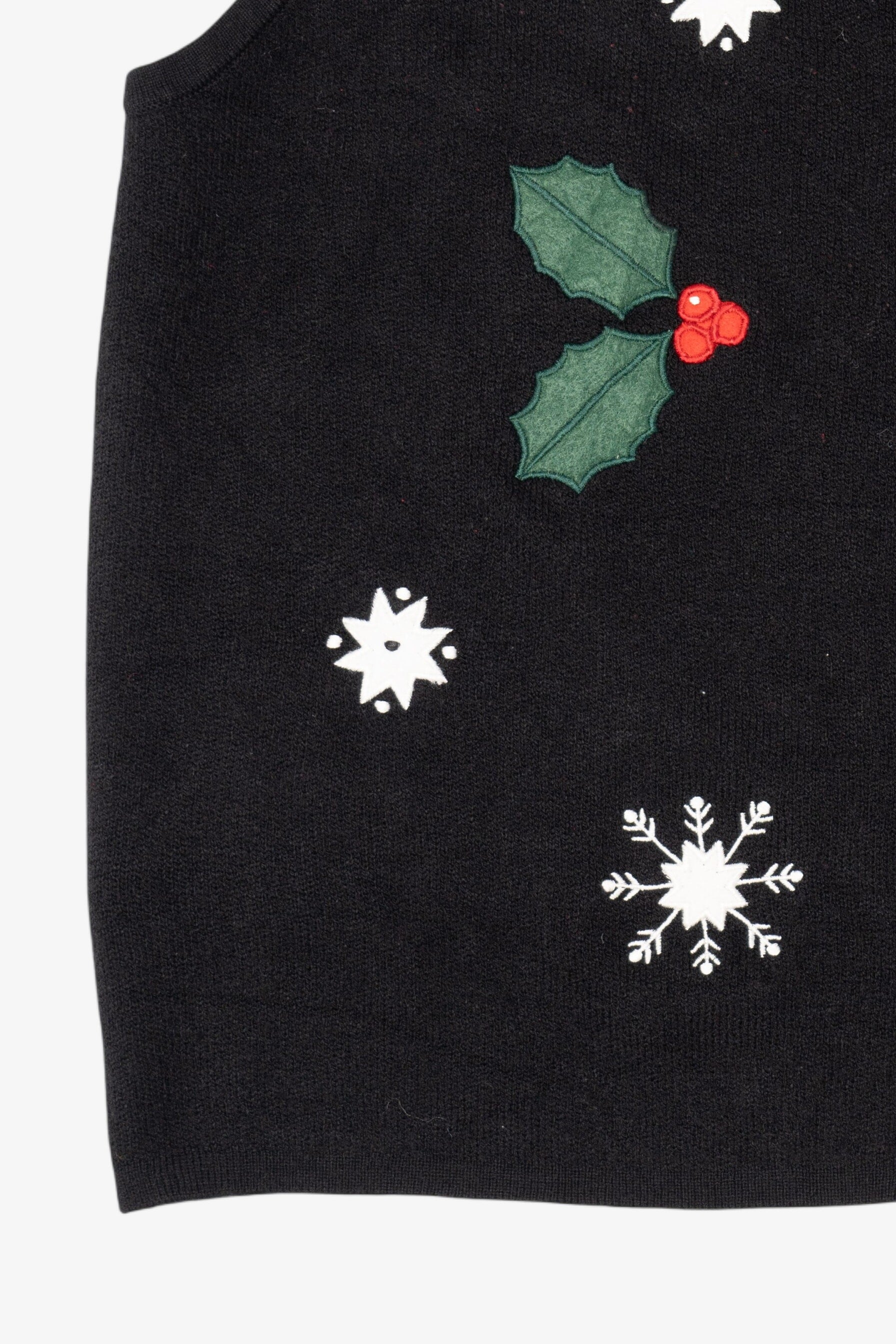 Vintage Black Crystal Kobe Ugly Christmas Vest (1990s)