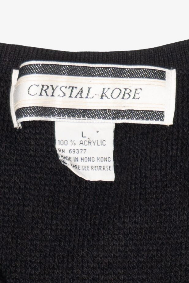 Vintage Black Crystal Kobe Ugly Christmas Vest (1990s)