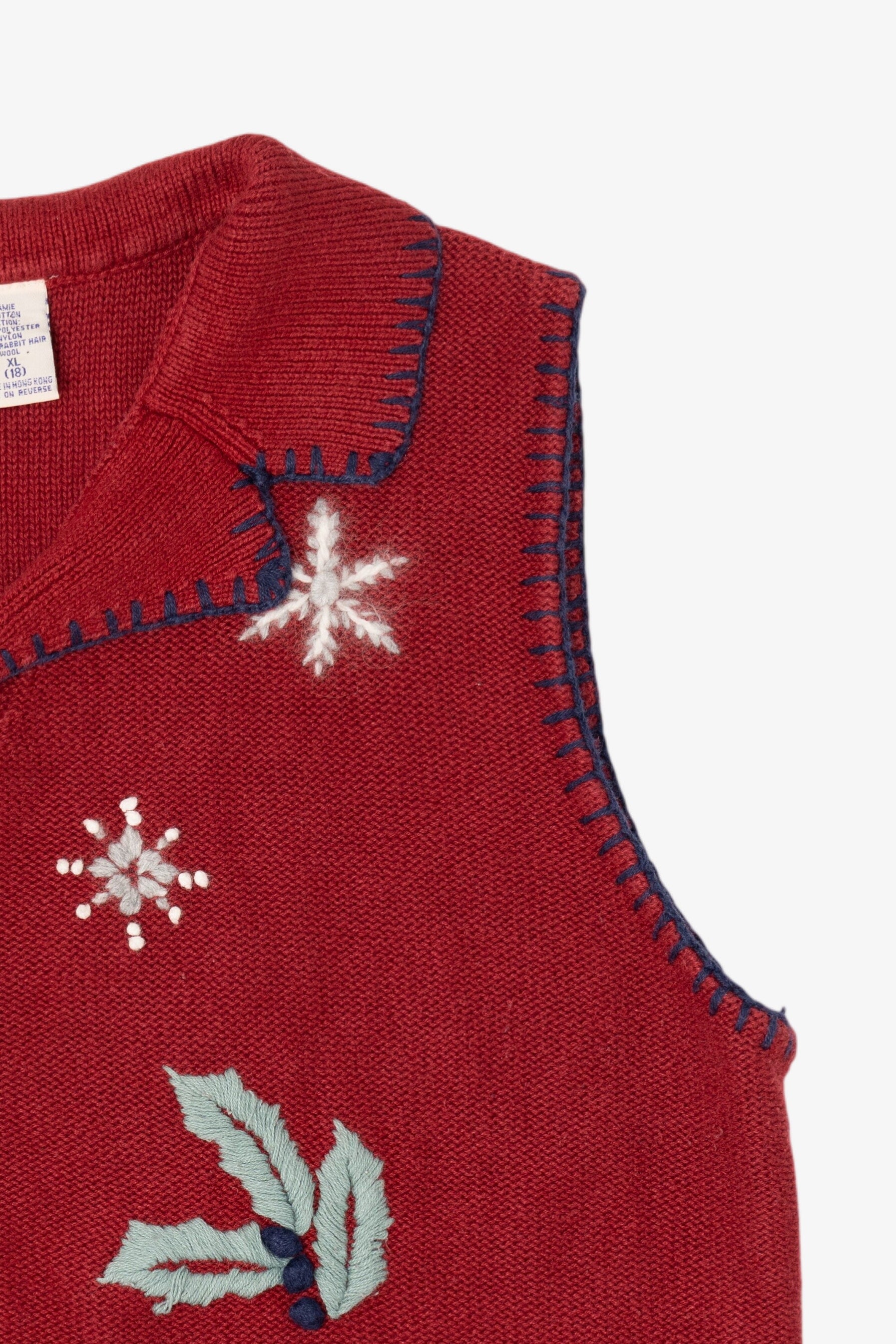 Vintage Red Northcrest Snowflakes Christmas Vest (2000s)