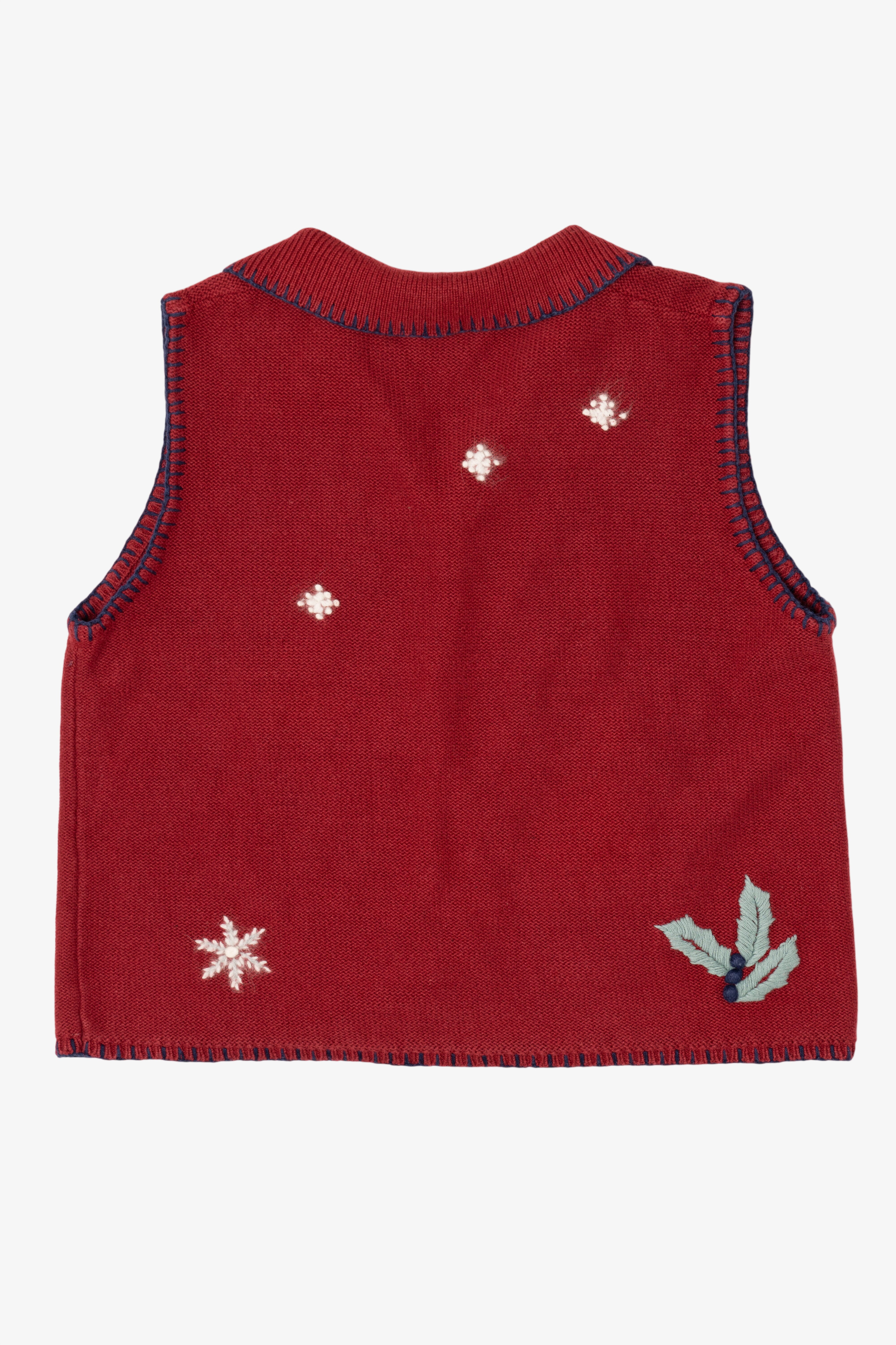 Vintage Red Northcrest Snowflakes Christmas Vest (2000s)