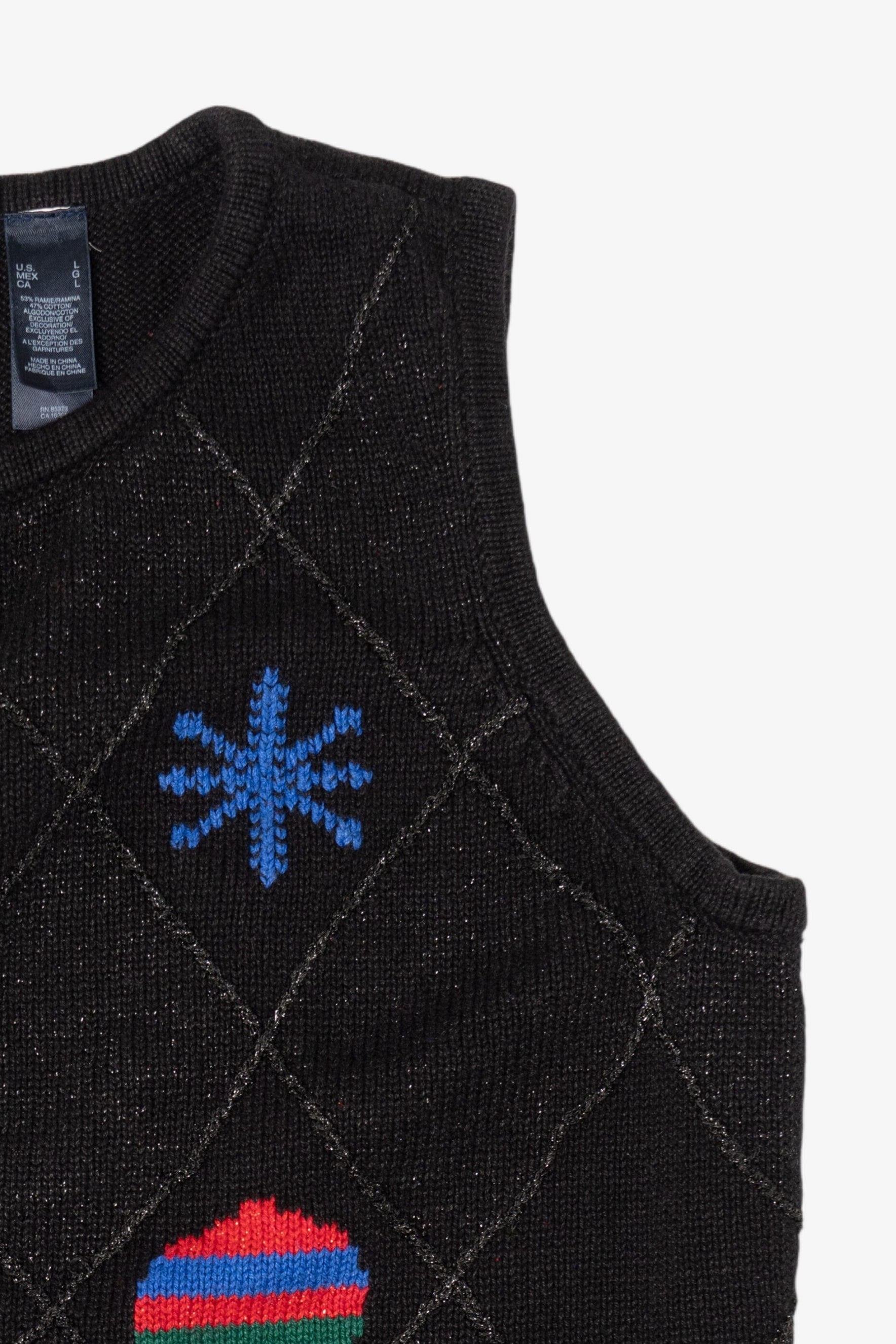Vintage Black Crazy Horse Ugly Christmas Vest (2000s)
