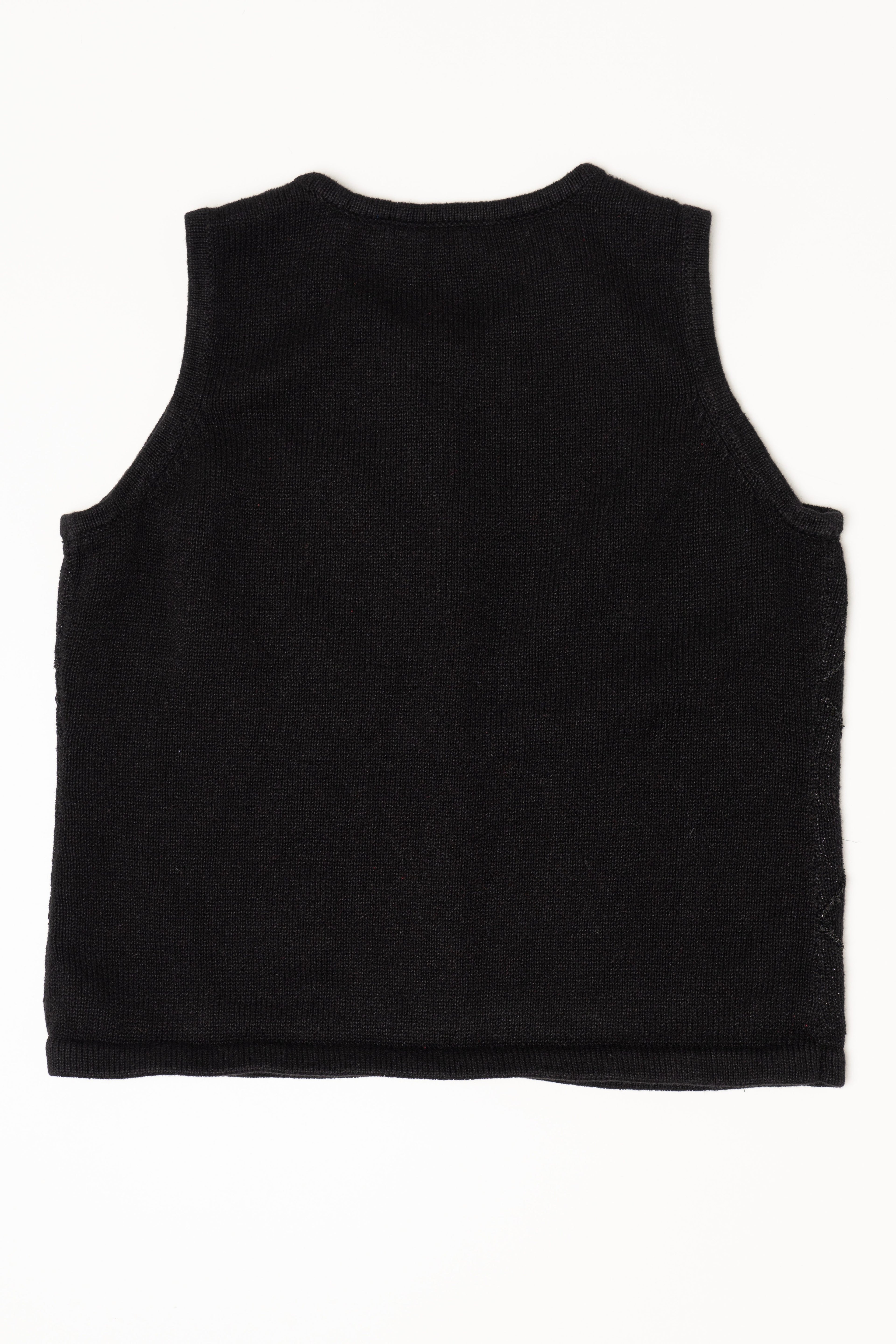 Vintage Black Crazy Horse Ugly Christmas Vest (2000s)
