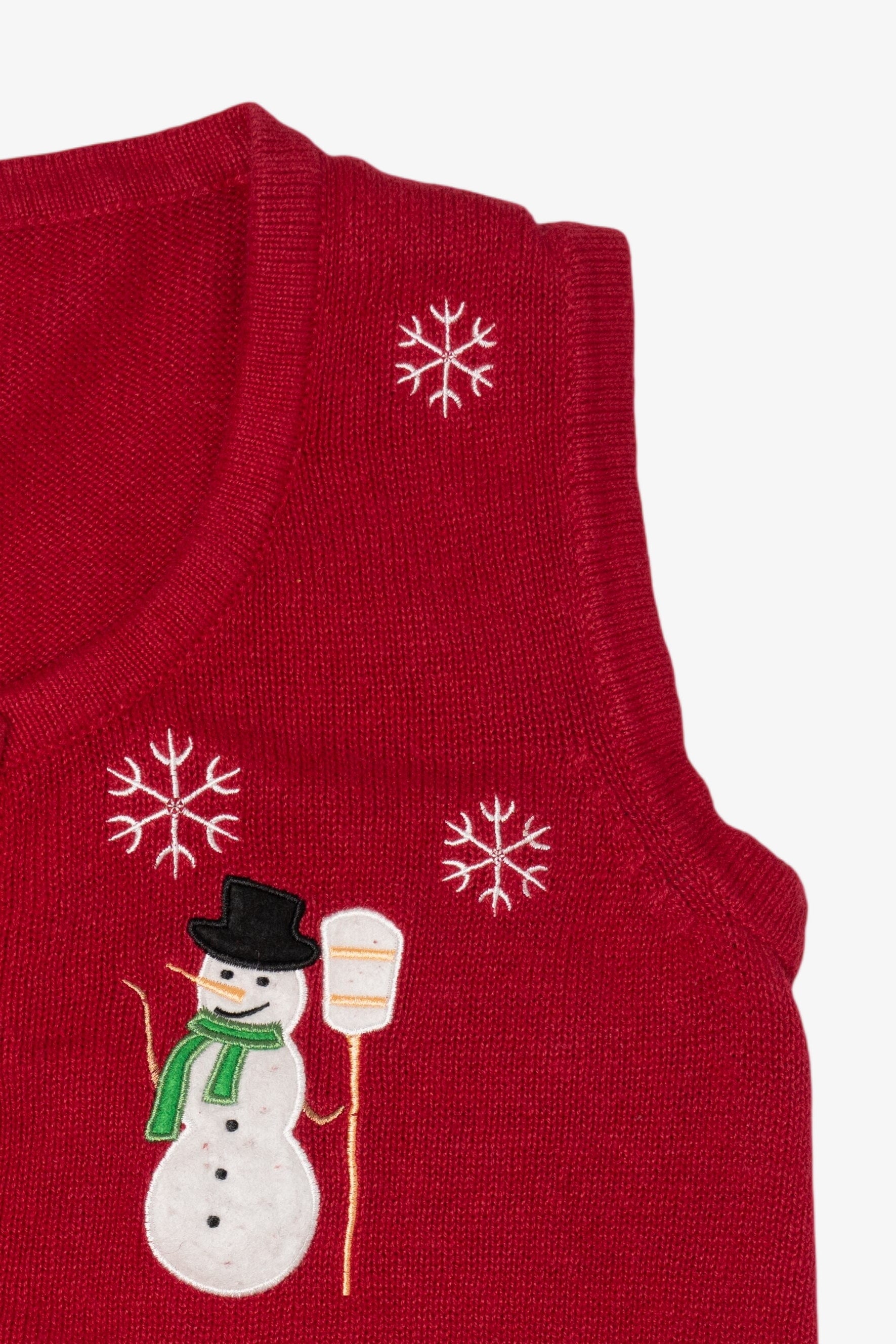 Vintage Red Snowmen Ugly Christmas Vest (2000s)