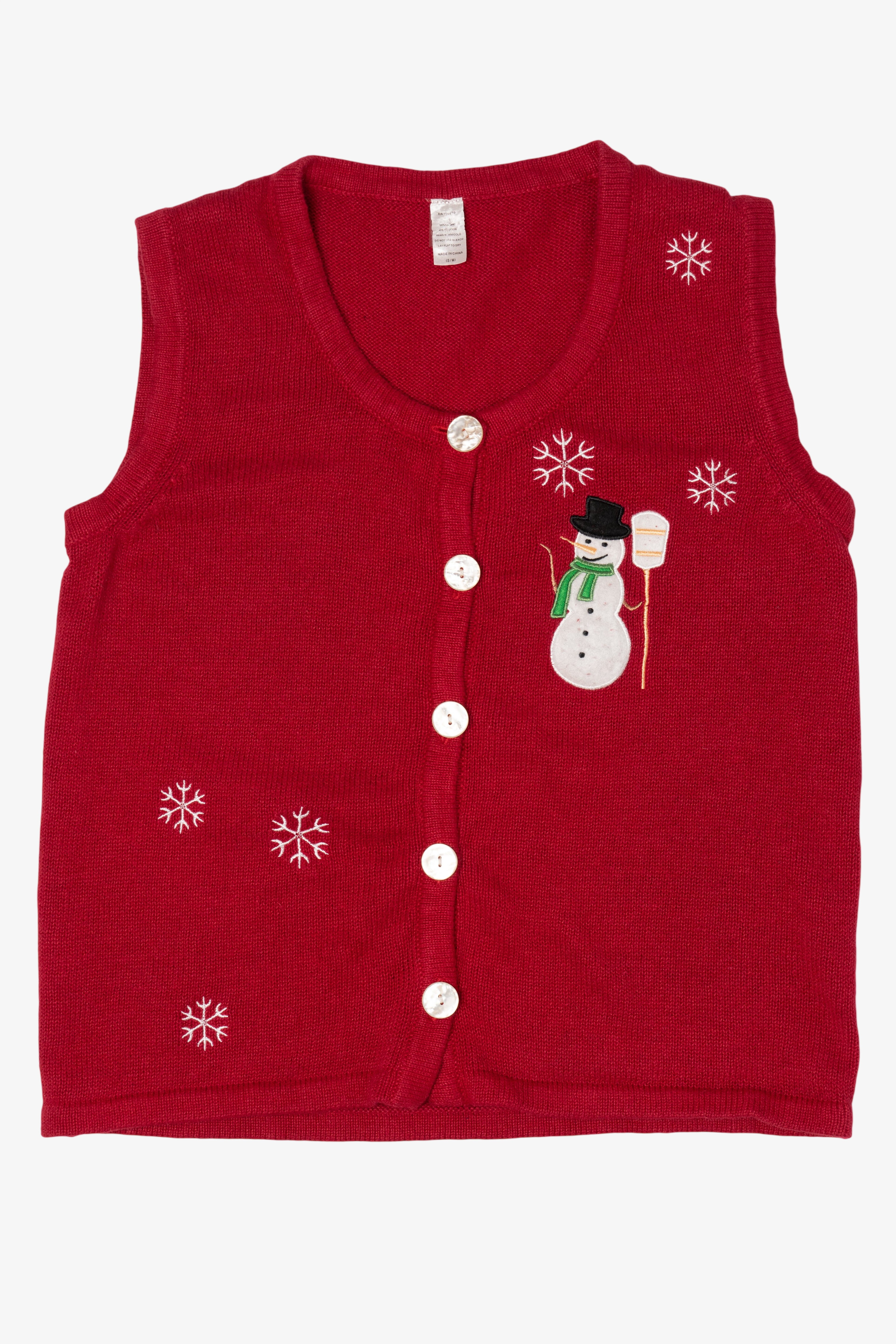 Vintage Red Snowmen Ugly Christmas Vest (2000s)