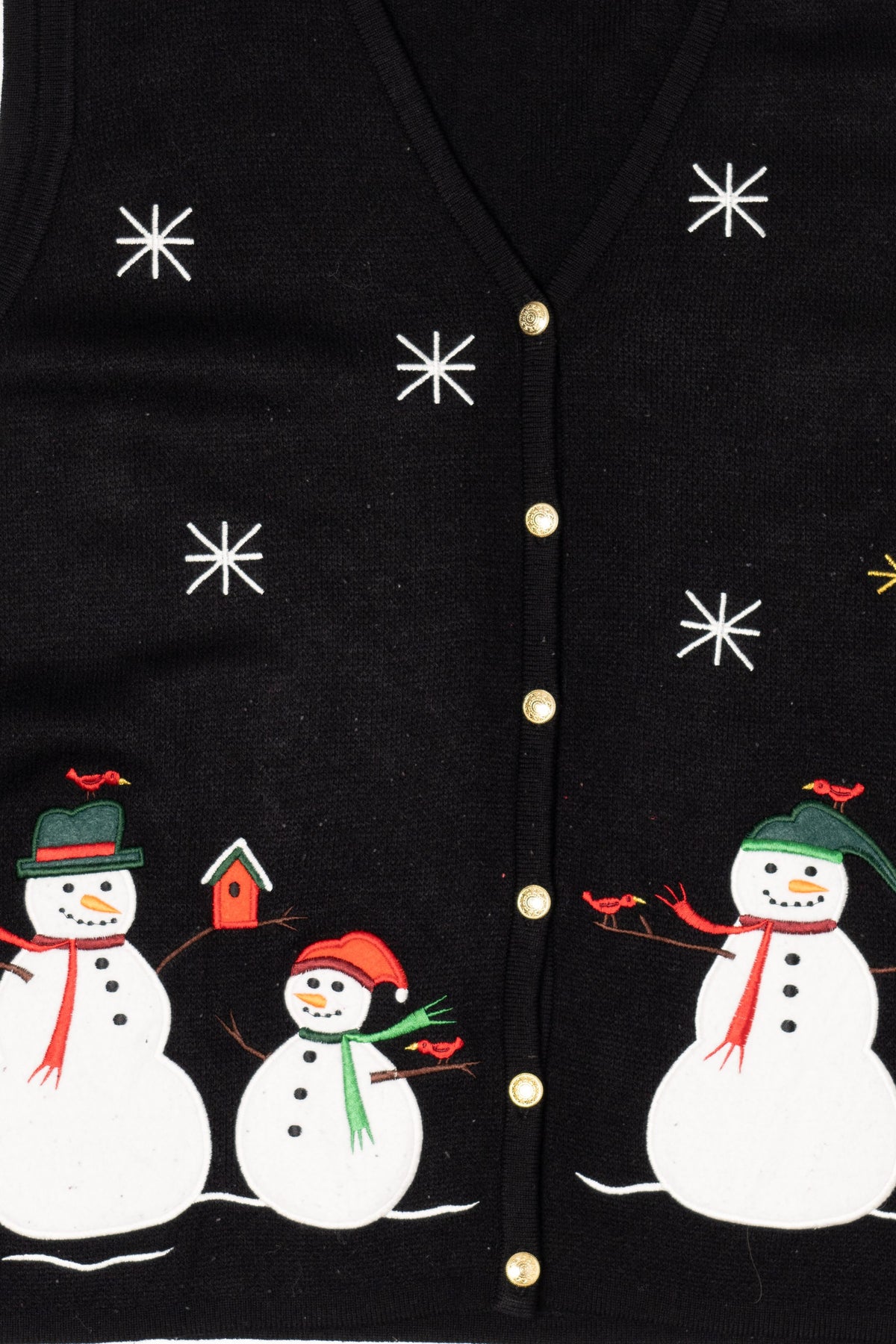 Vintage Black Croft & Barrow Snowmen Ugly Christmas Vest (2000s)