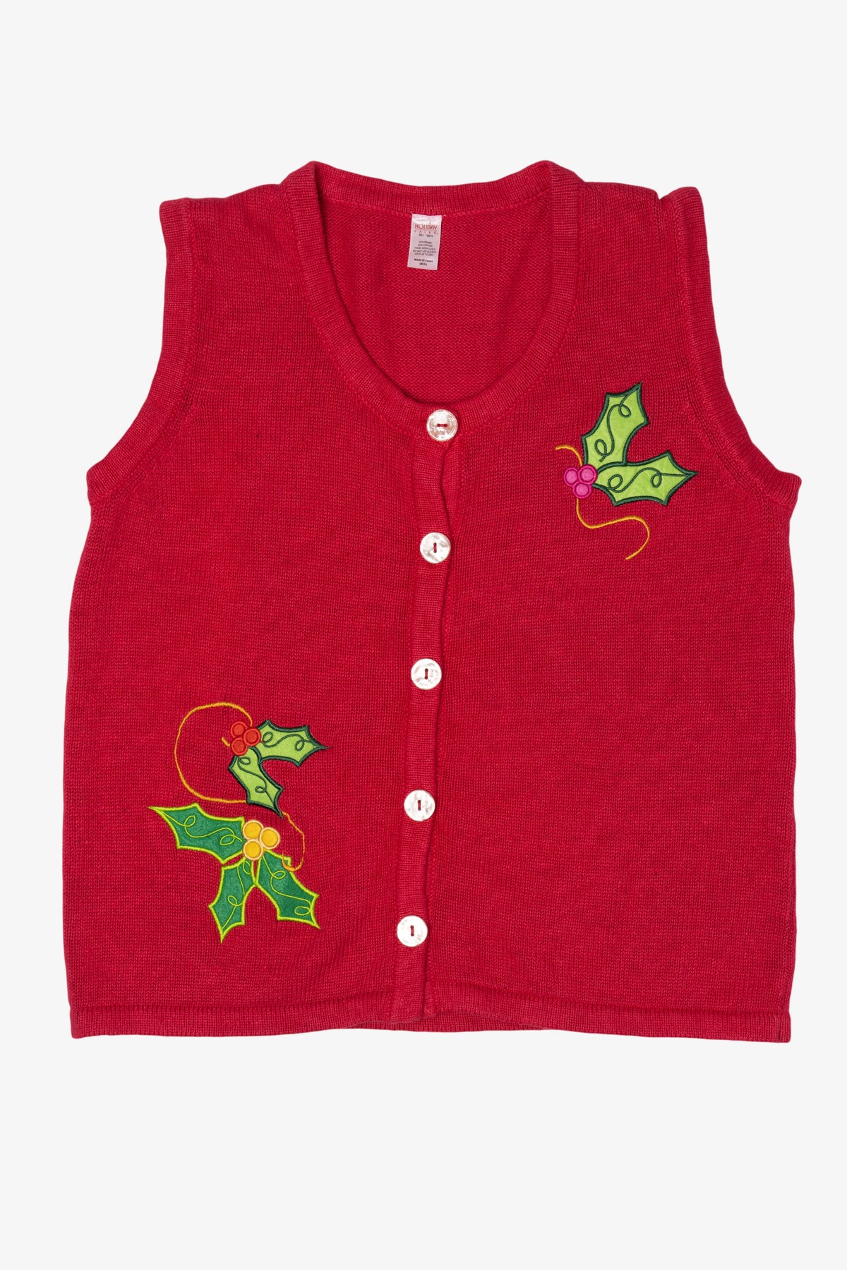 Red Holiday Faire Holly Ugly Christmas Vest (2010s)