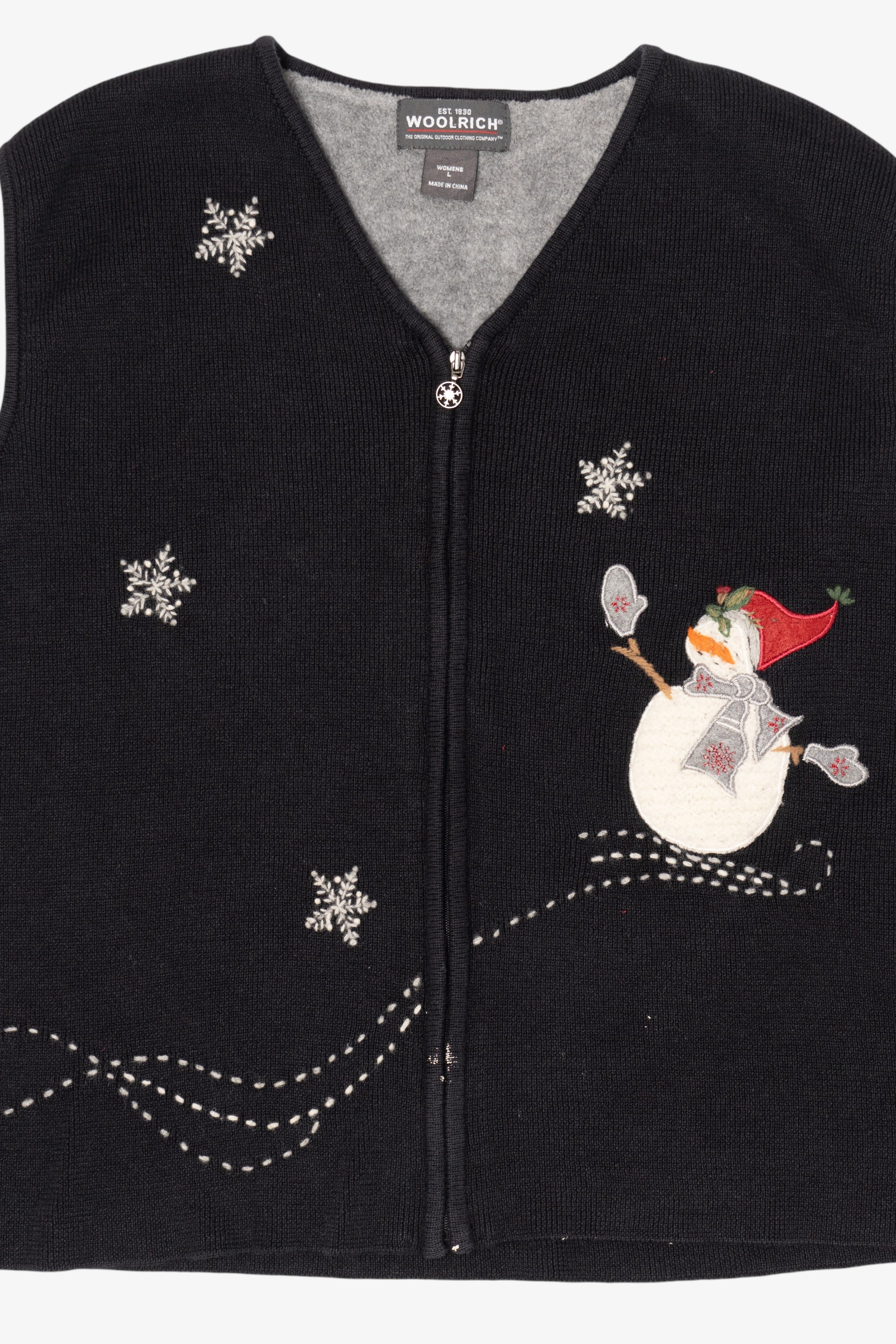 Black Woolrich Snowmen Ugly Christmas Vest