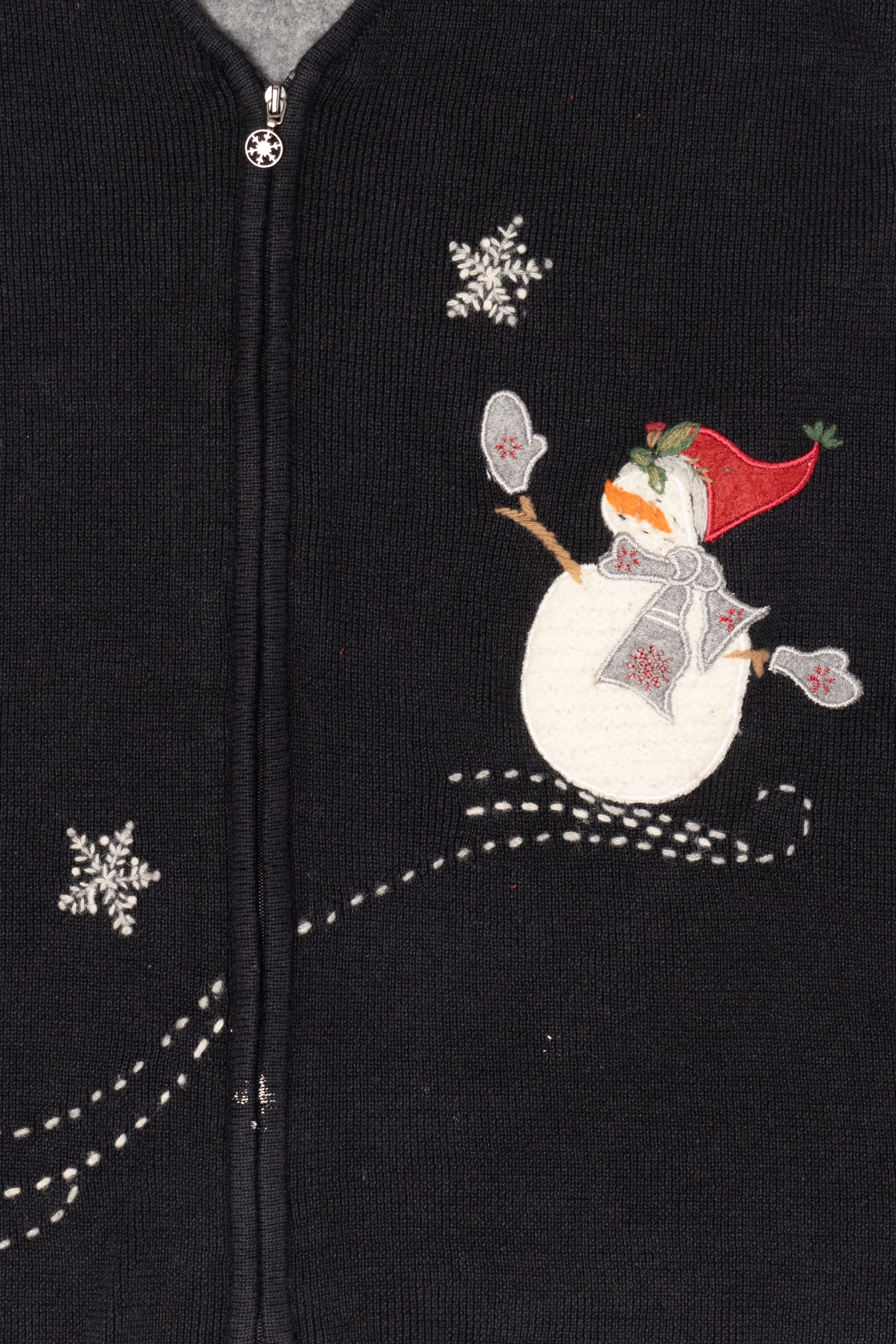 Black Woolrich Snowmen Ugly Christmas Vest
