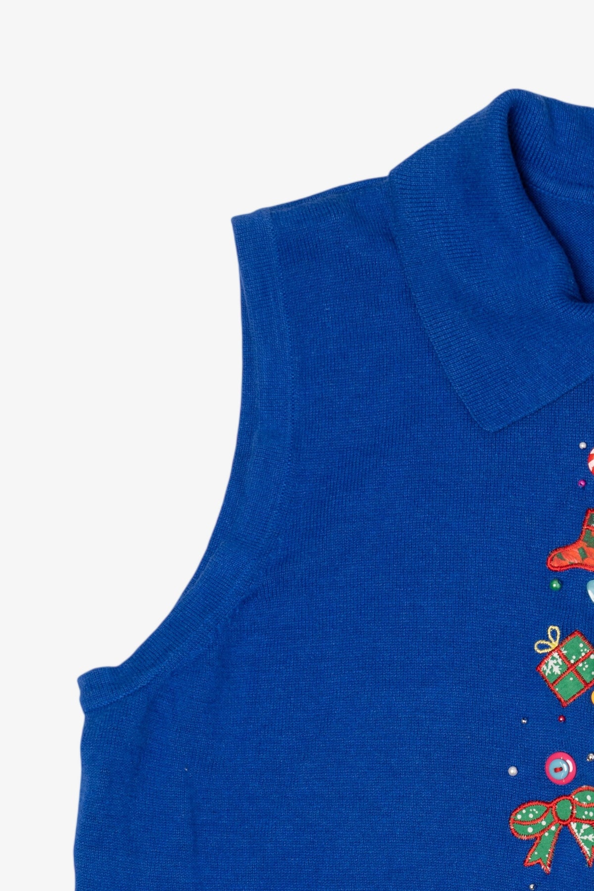 Vintage Blue Mercer Street Studio Ugly Christmas Vest (2000s)