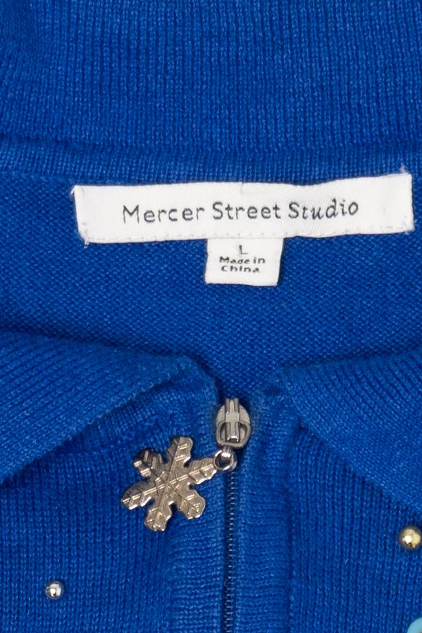Vintage Blue Mercer Street Studio Ugly Christmas Vest (2000s)