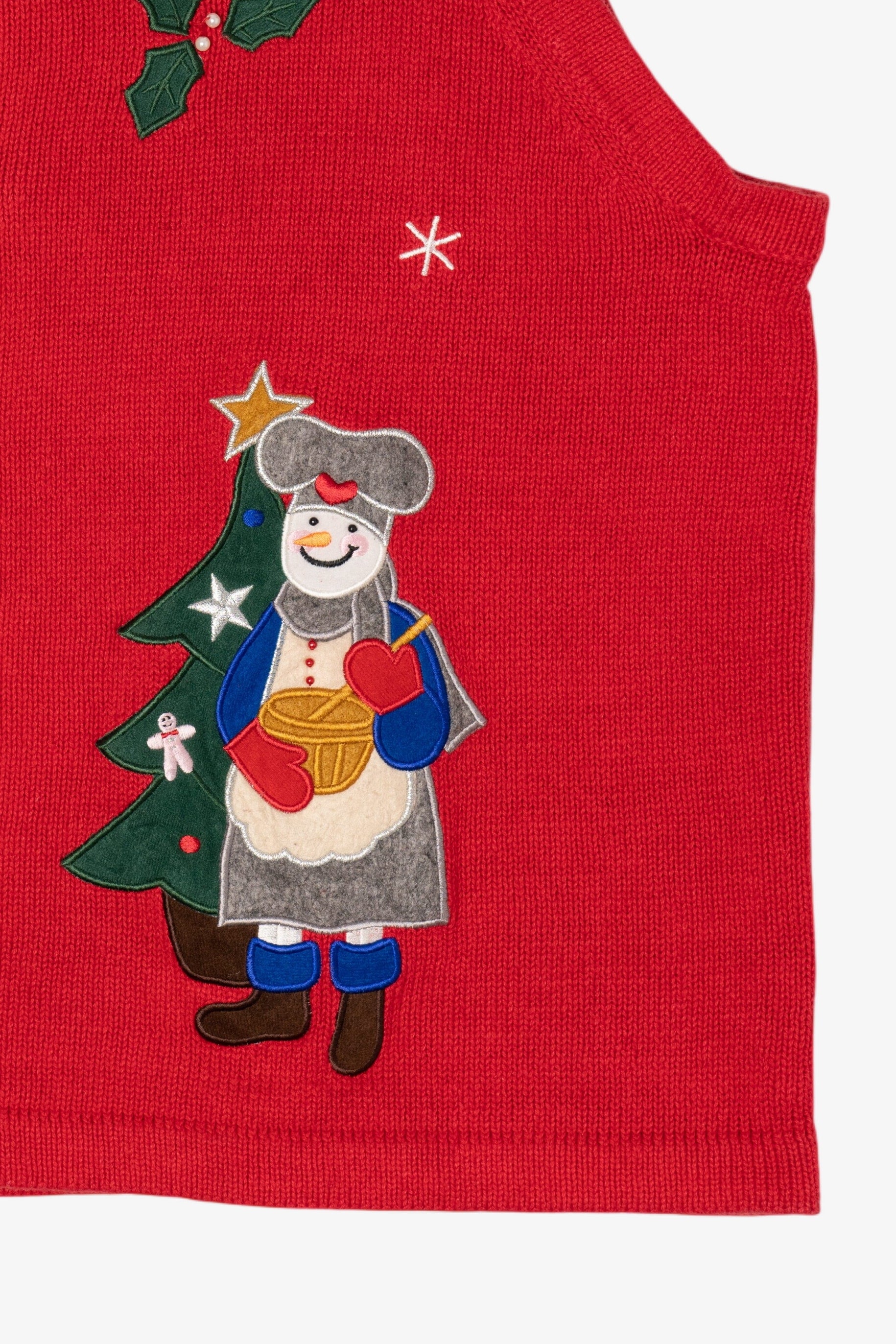Vintage Red Bechamel Snowmen Baking Ugly Christmas Vest (1990s)