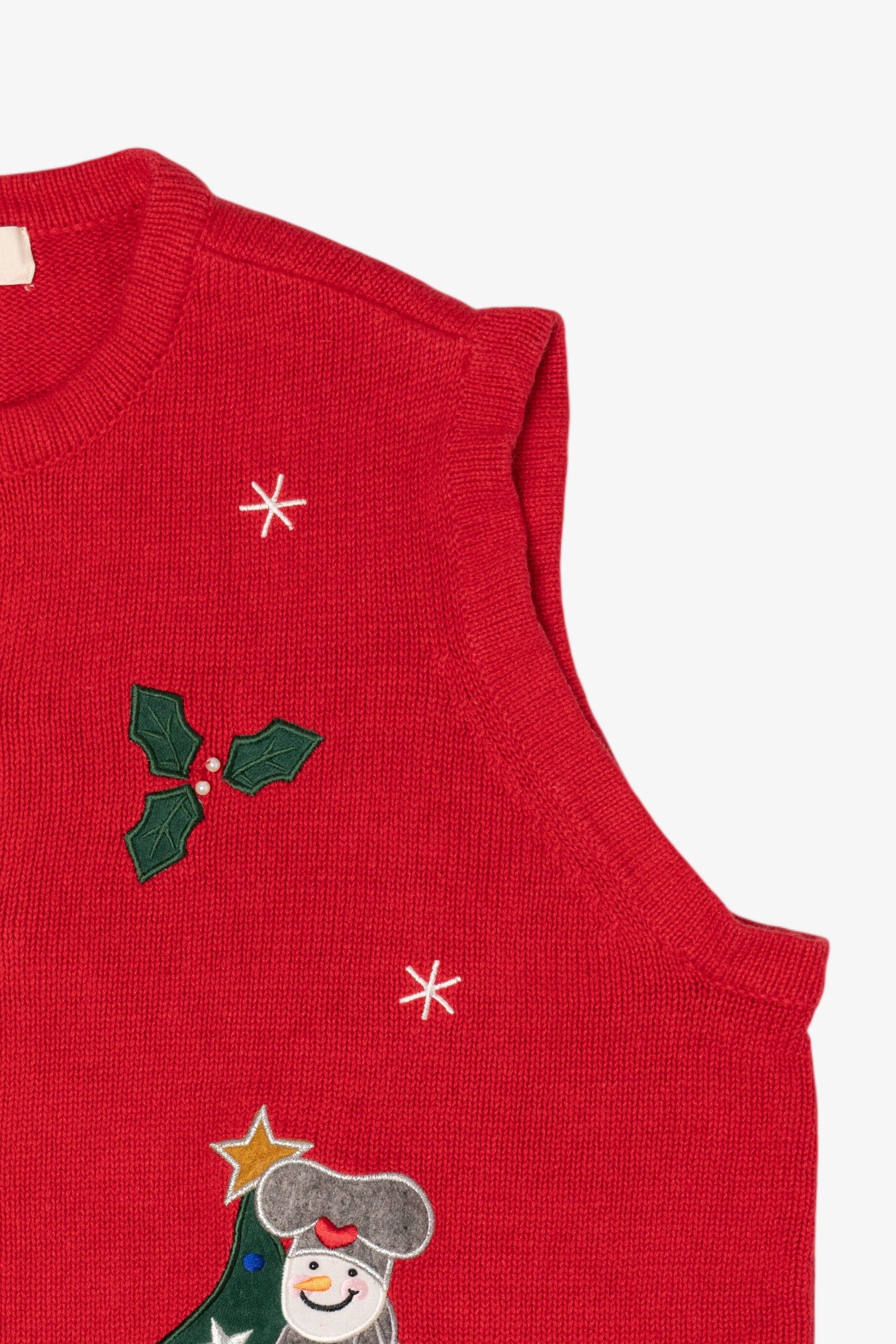 Vintage Red Bechamel Snowmen Baking Ugly Christmas Vest (1990s)
