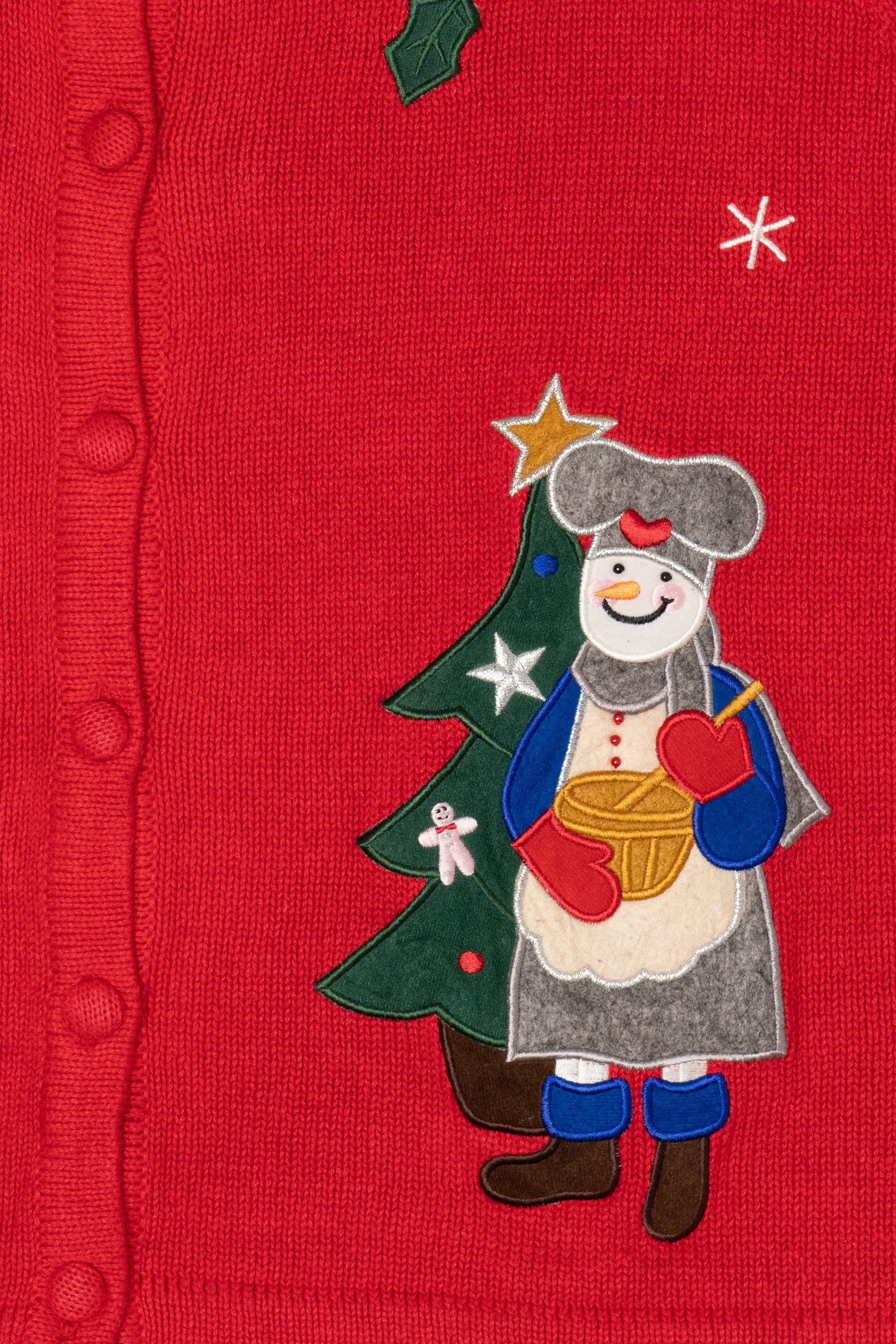 Vintage Red Bechamel Snowmen Baking Ugly Christmas Vest (1990s)