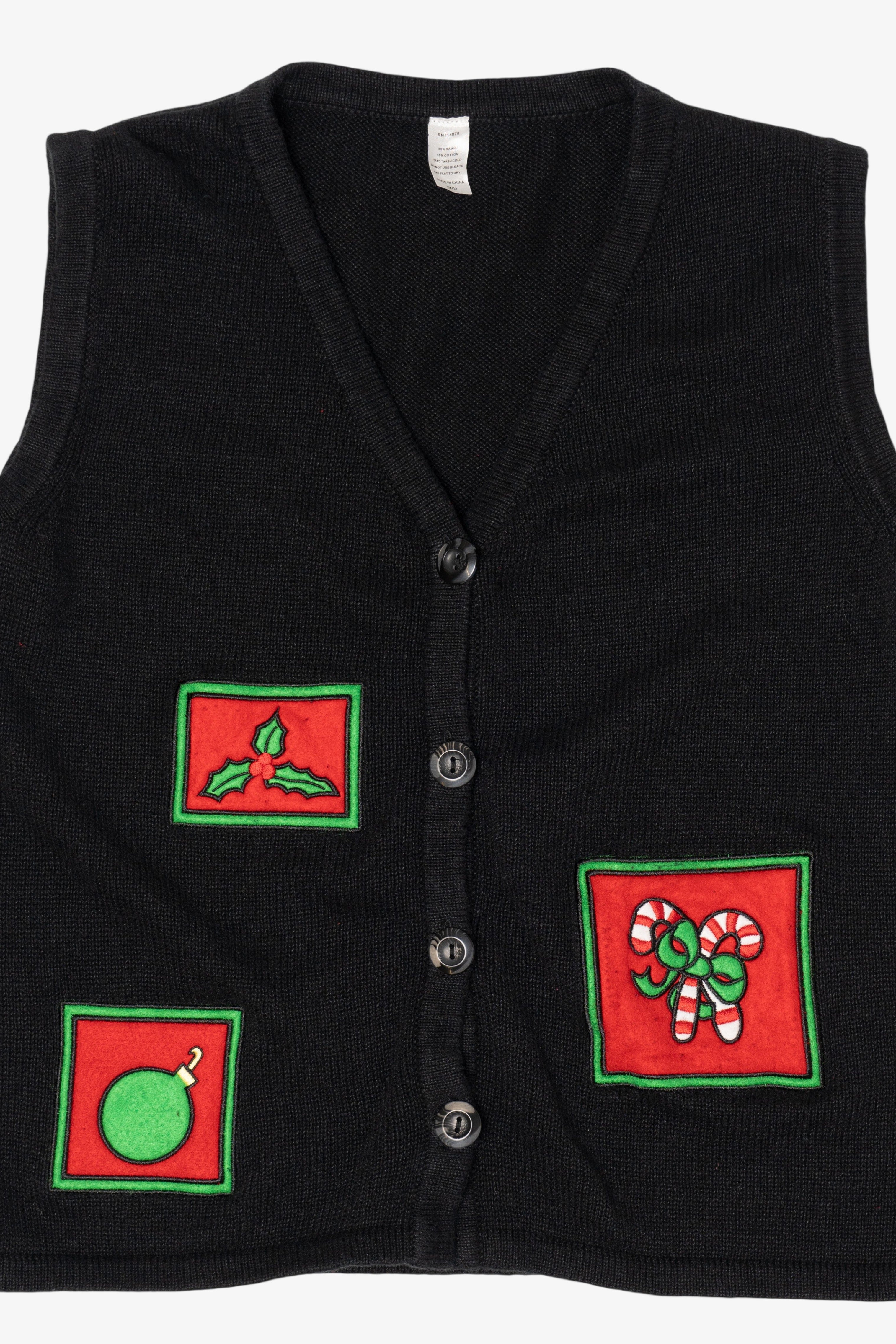 Vintage Black Ugly Christmas Vest