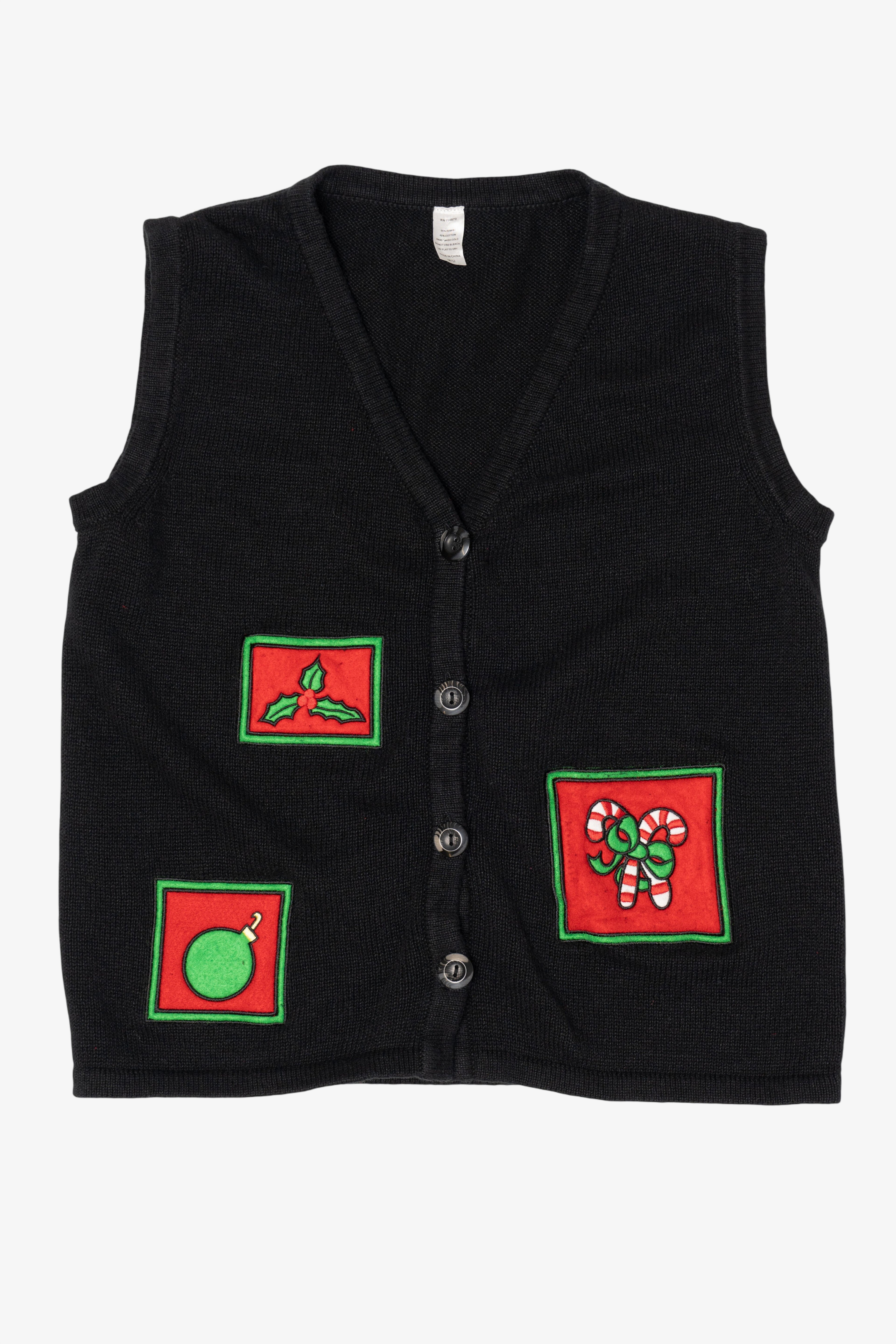 Vintage Black Ugly Christmas Vest