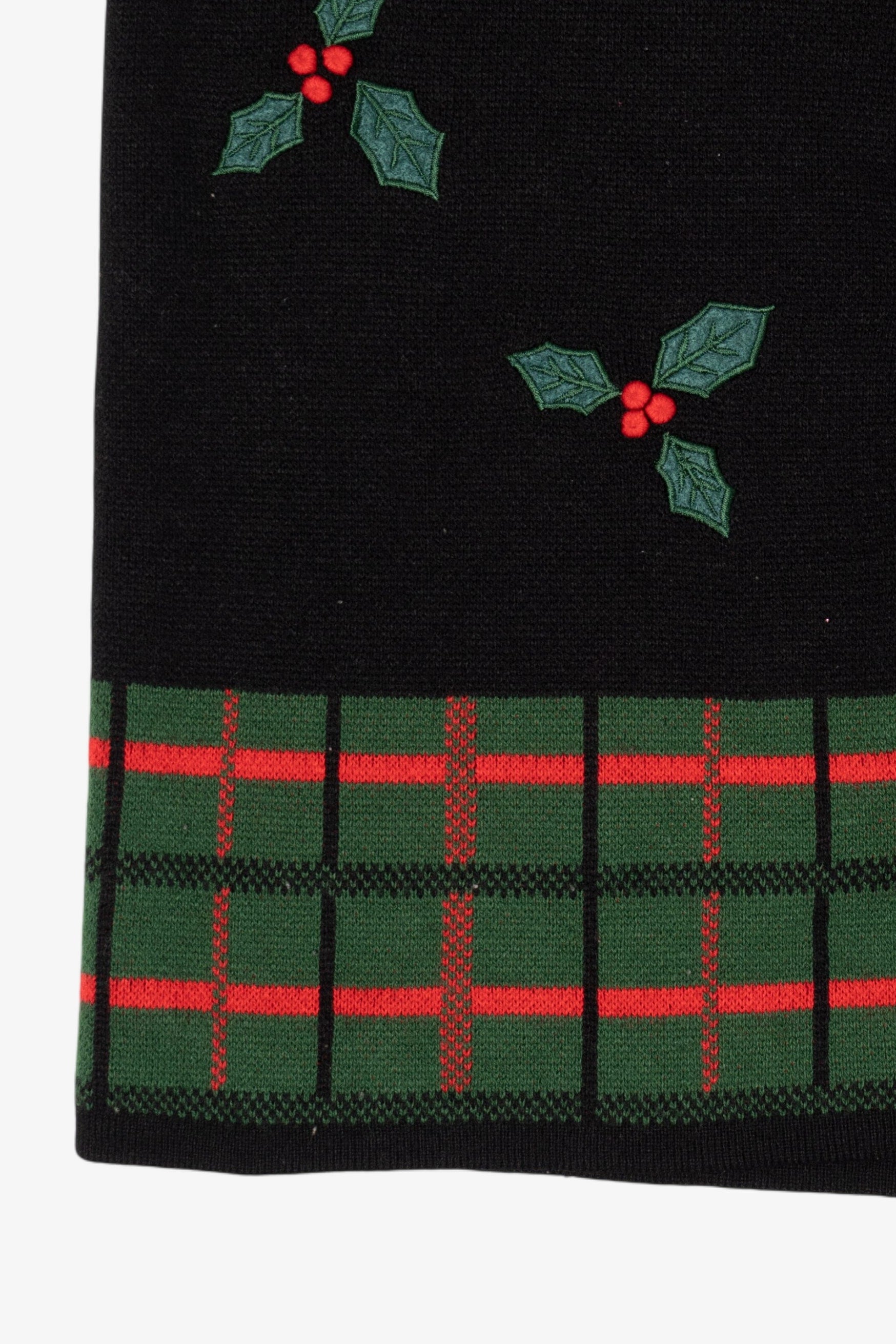 Vintage Black Holly Ugly Christmas Vest