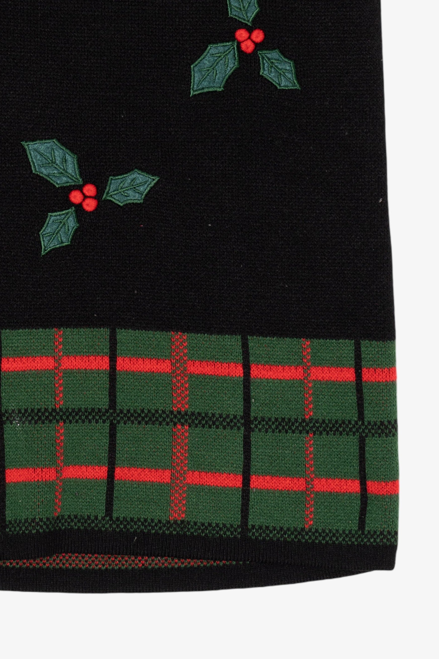 Vintage Black Holly Ugly Christmas Vest