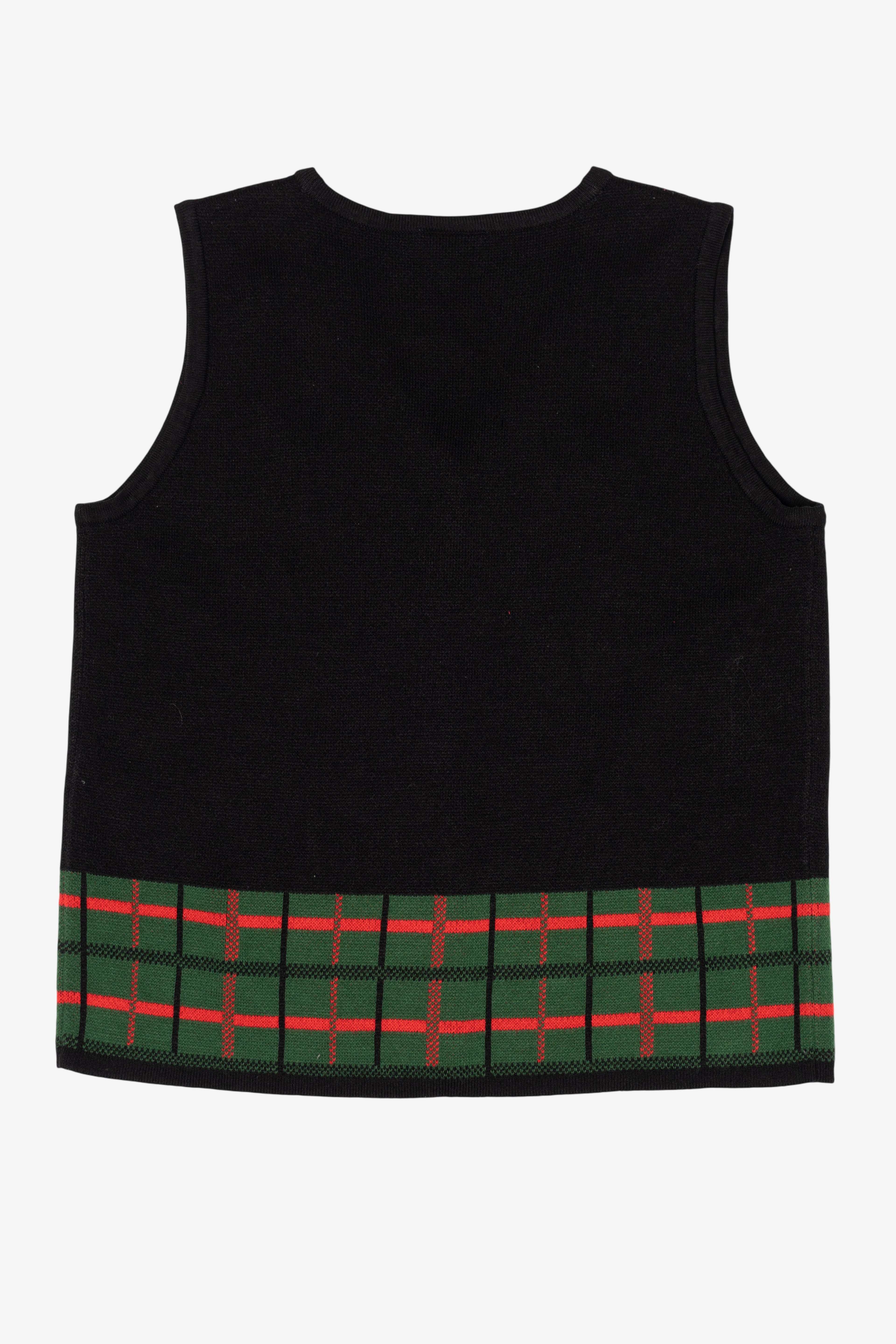 Vintage Black Holly Ugly Christmas Vest