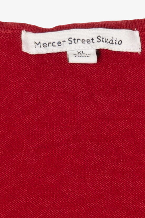 Vintage Red Mercer Street Studio Snowflakes Ugly Christmas Vest (1990s)