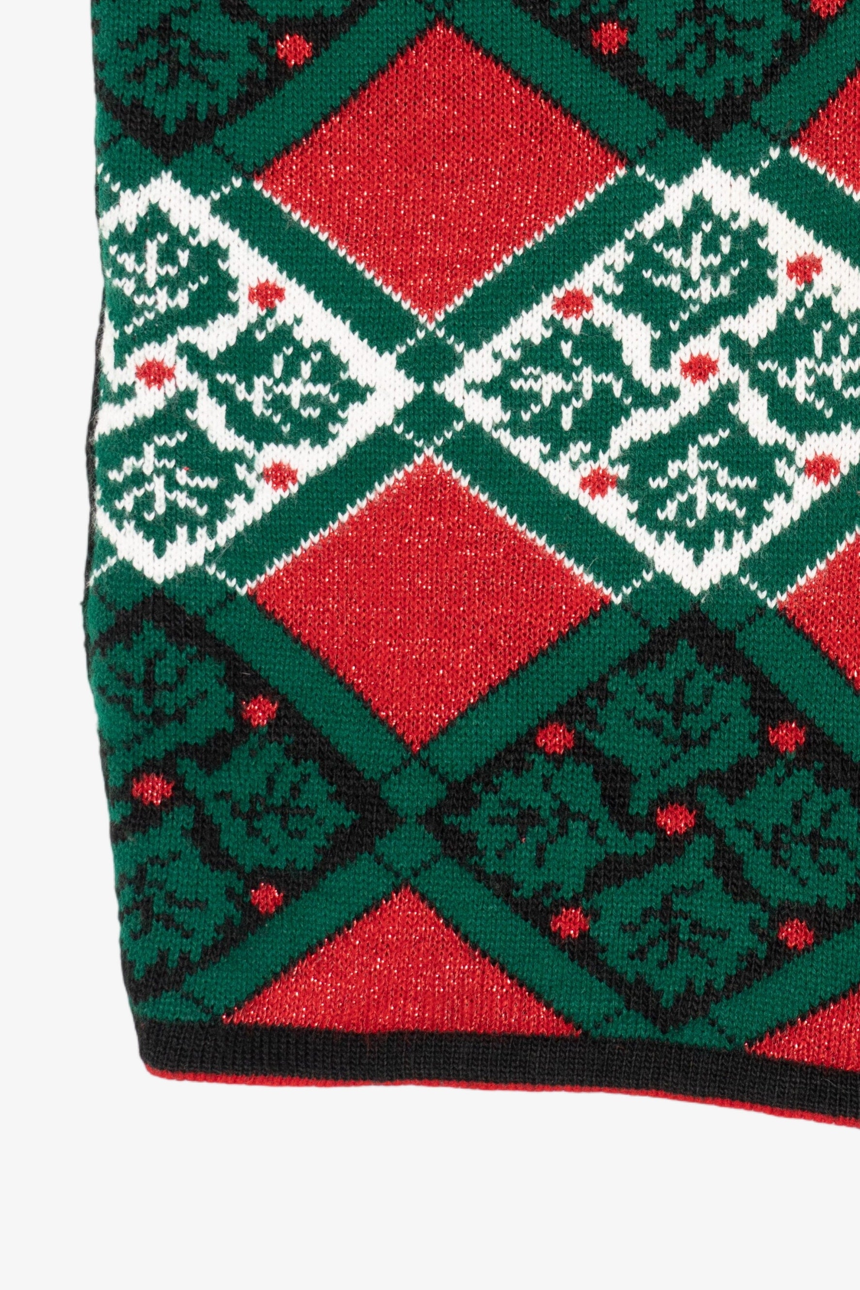 Vintage Black JJ Browne Holly Pattern Ugly Christmas Vest (1990s)