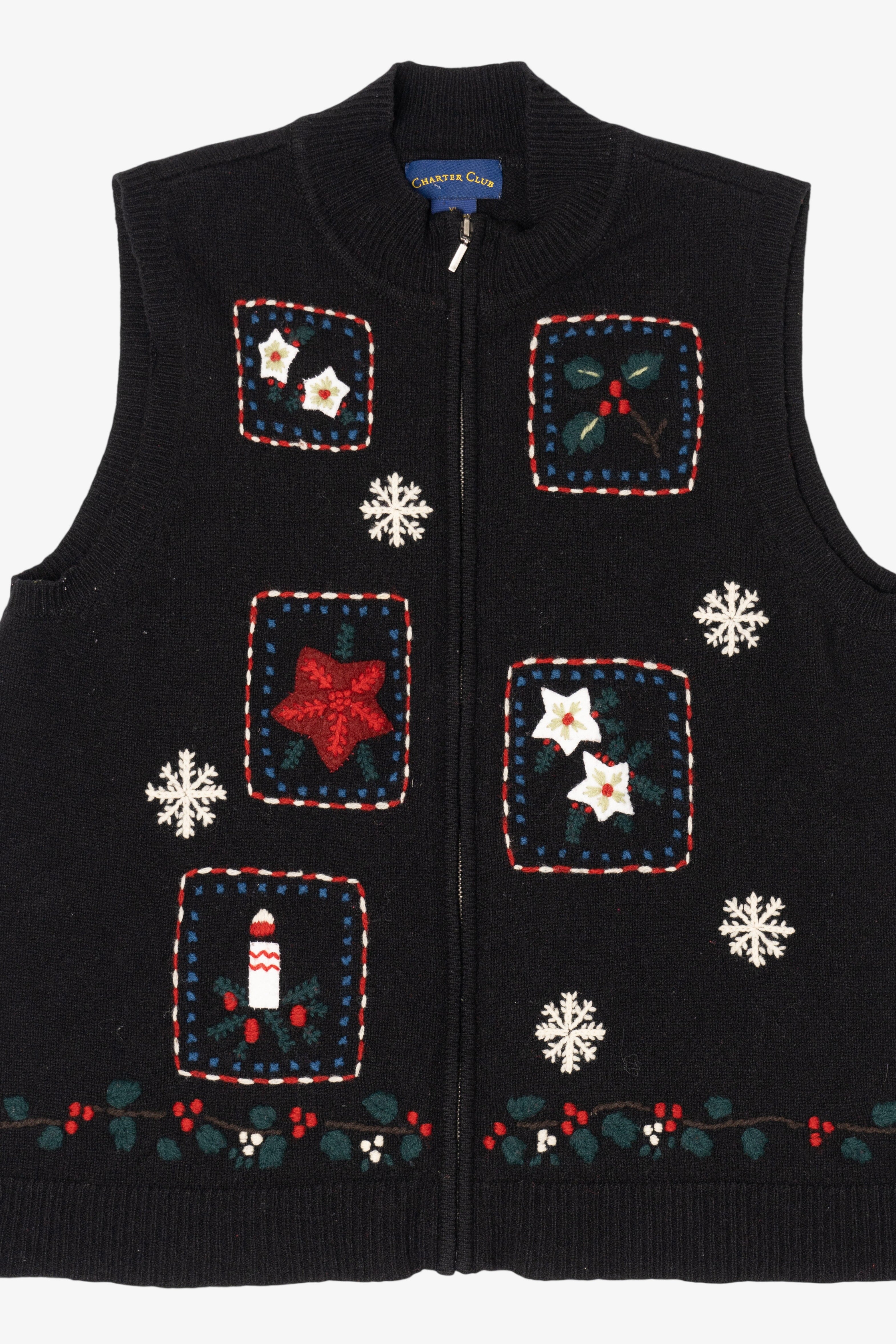 Vintage Black Charter Club Ugly Christmas Vest (1990s)