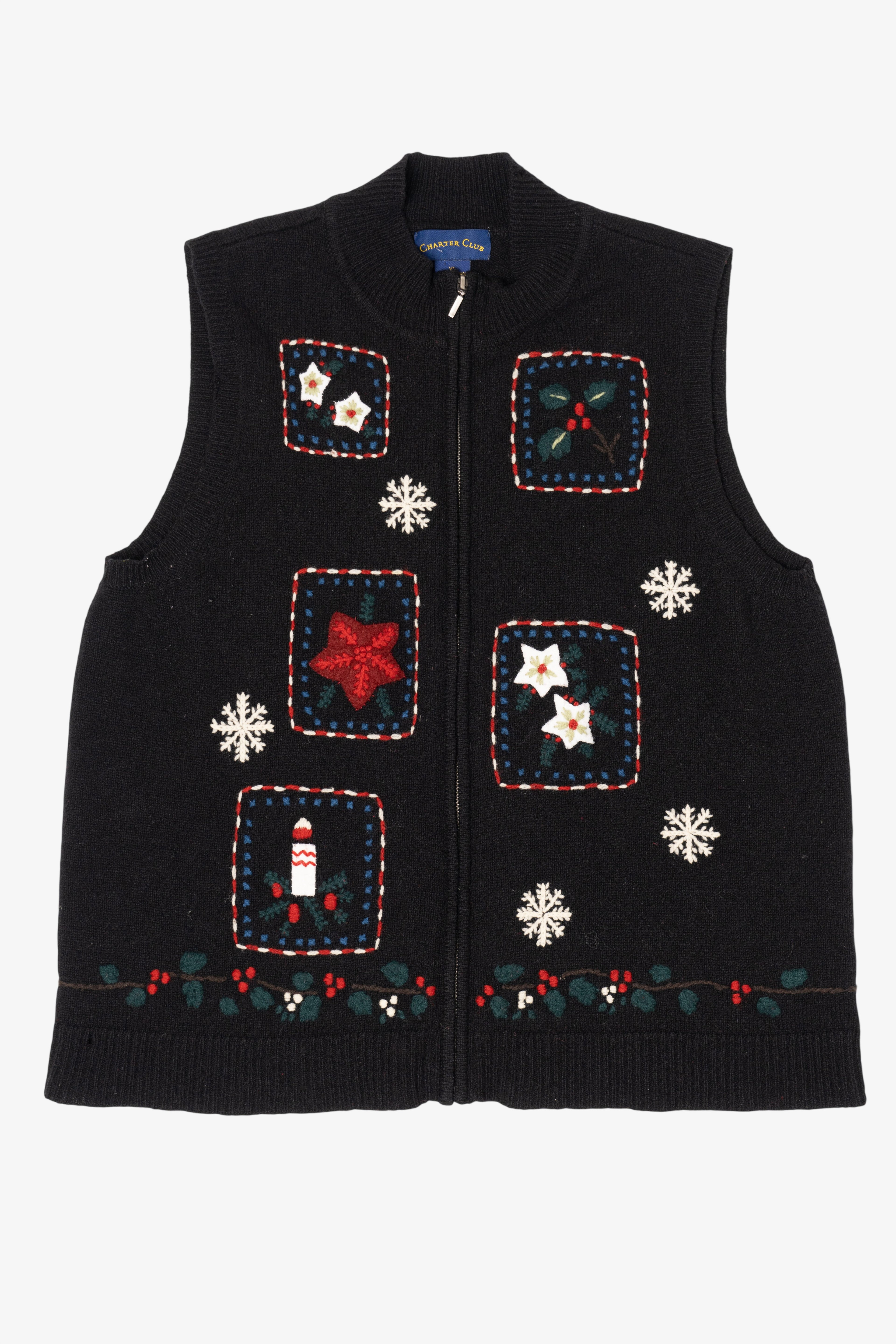 Vintage Black Charter Club Ugly Christmas Vest (1990s)