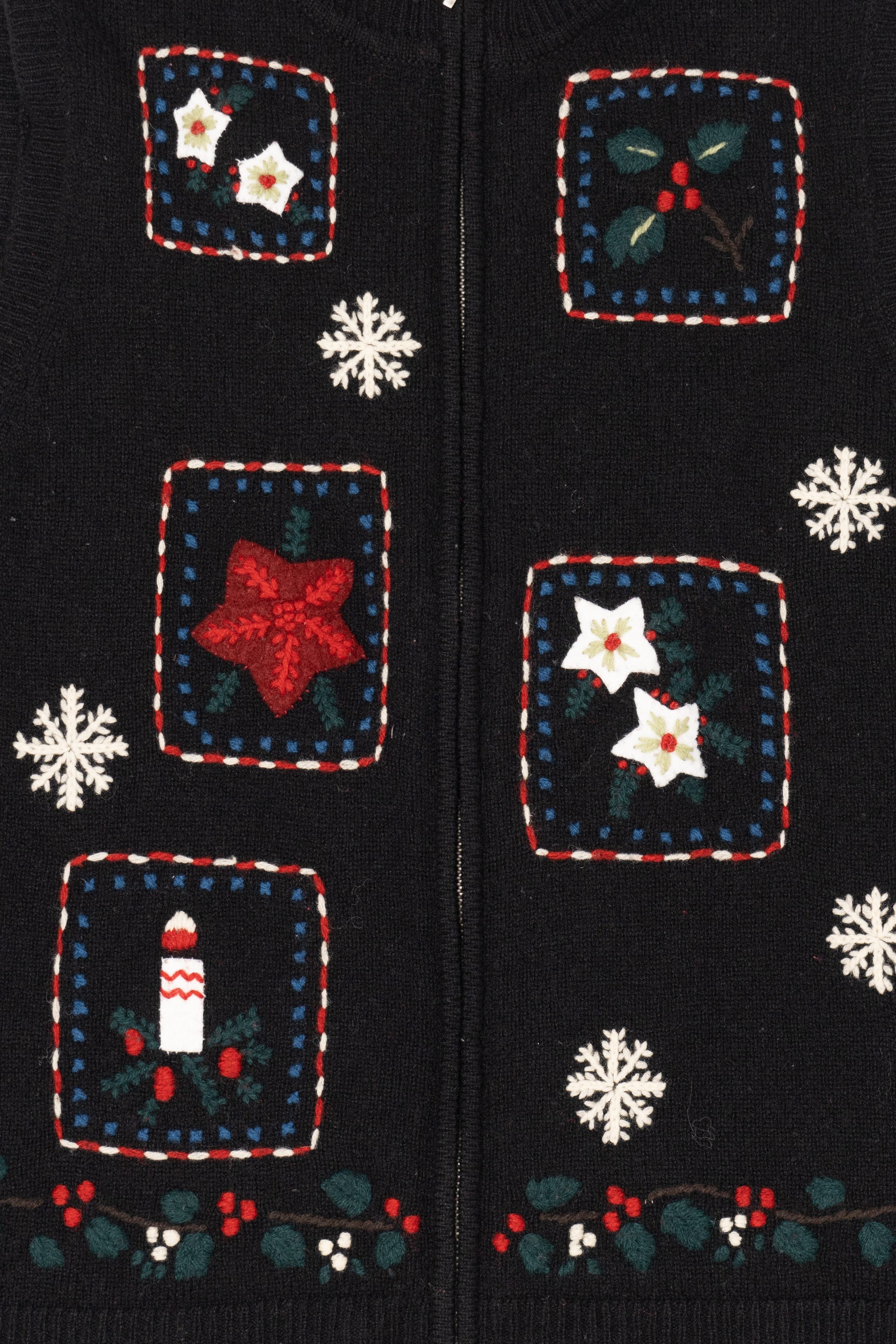 Vintage Black Charter Club Ugly Christmas Vest (1990s)